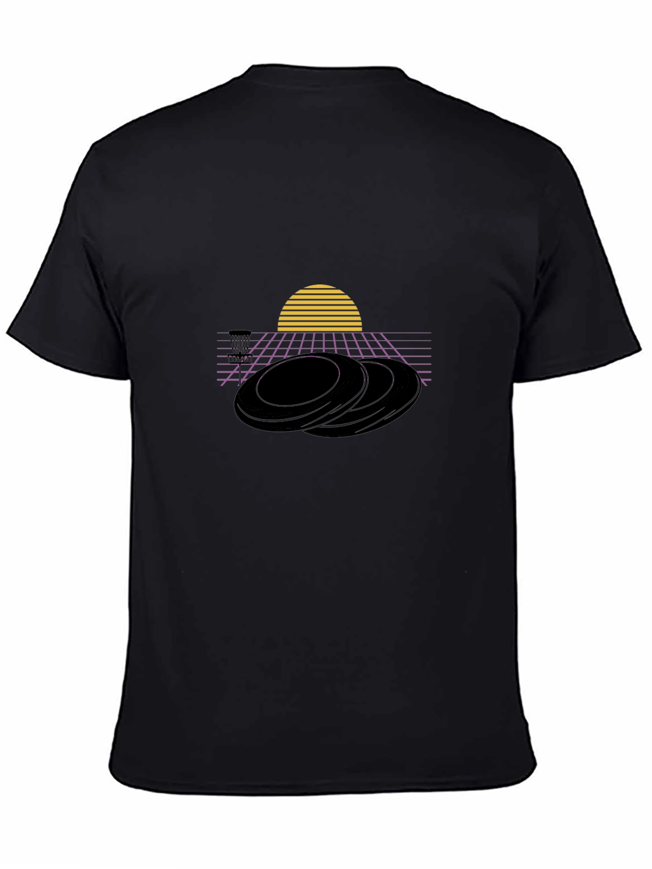Retro Disc Golf T-Shirt - Synthwave Style