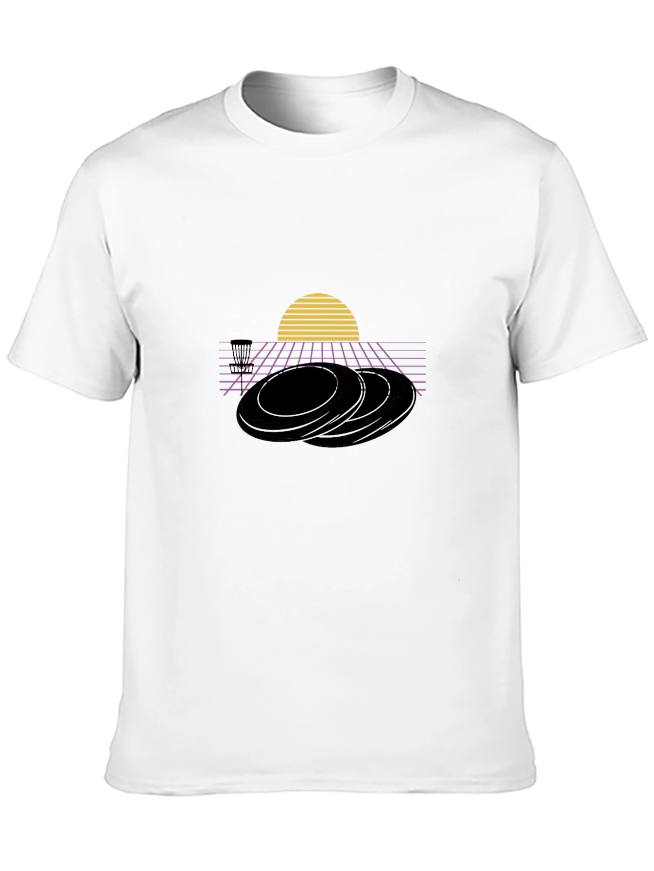 Retro Disc Golf T-Shirt - Synthwave Style