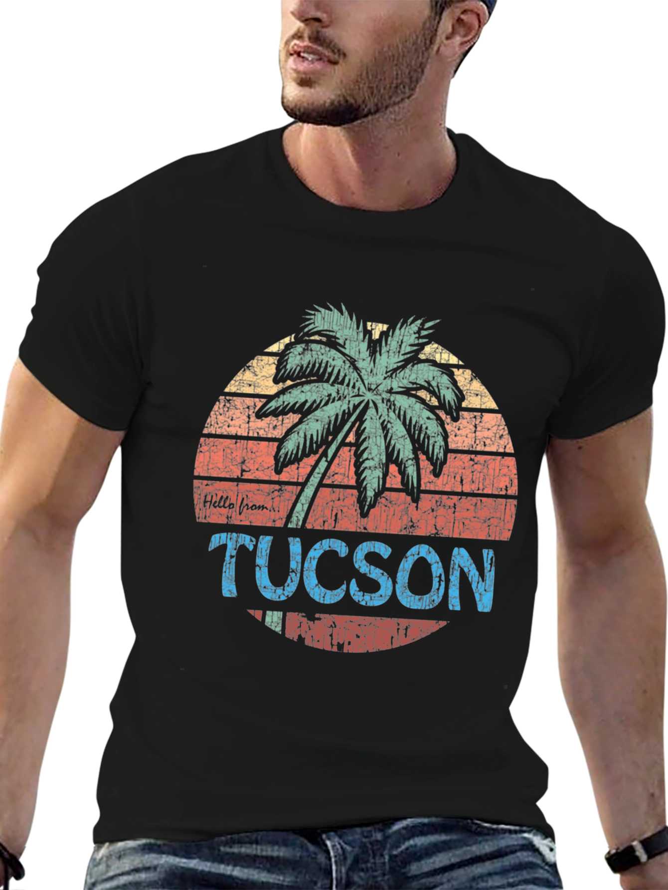 Retro Tucson Palm Tree Graphic T-Shirt