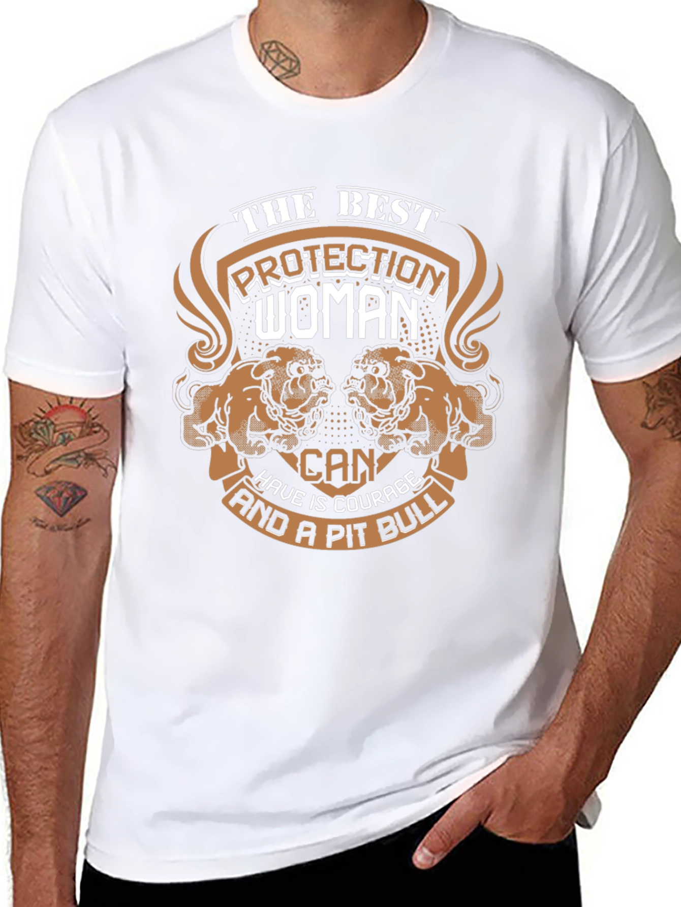 Protection Woman & Pit Bull T-Shirt