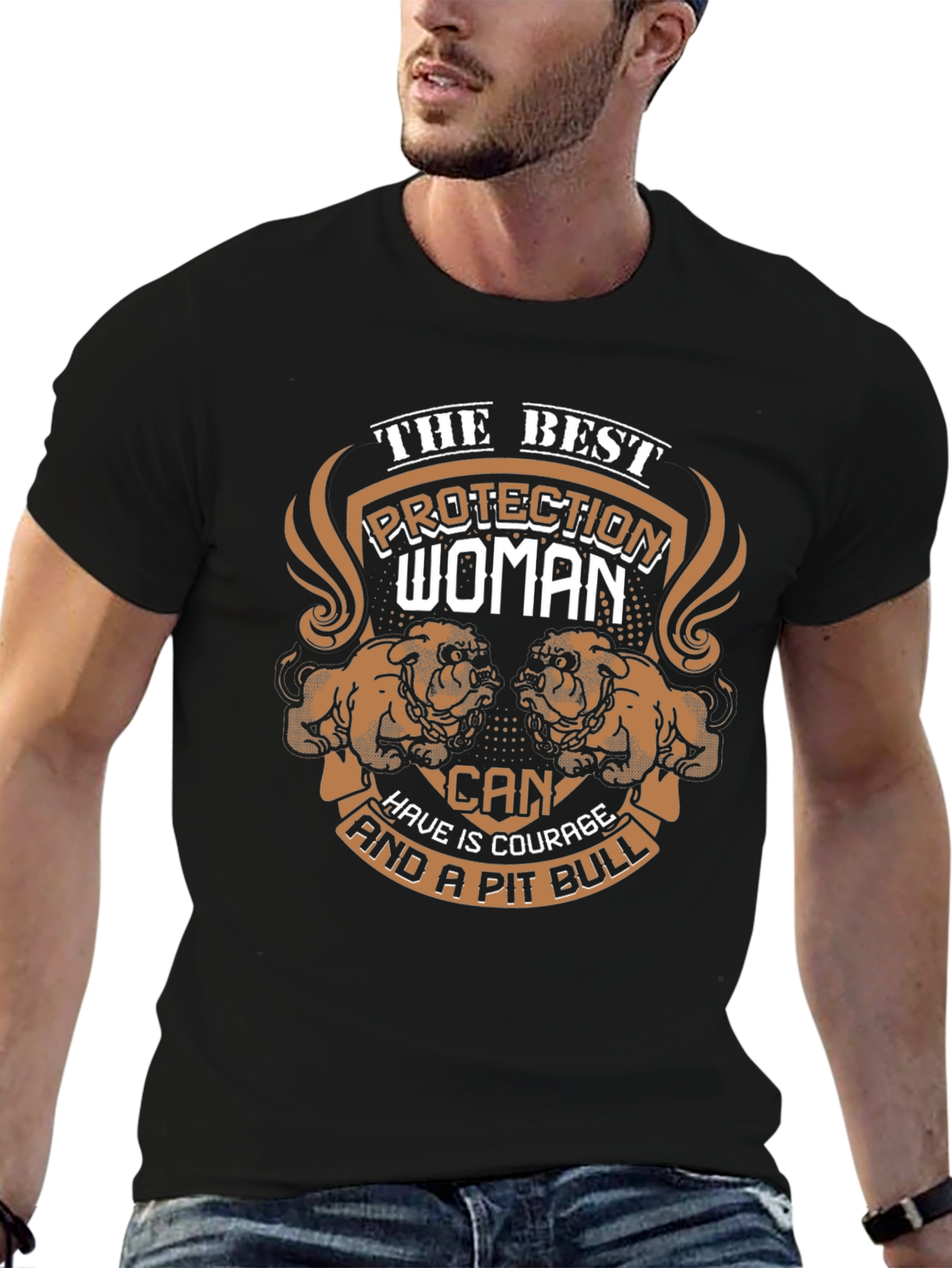 Protection Woman & Pit Bull T-Shirt