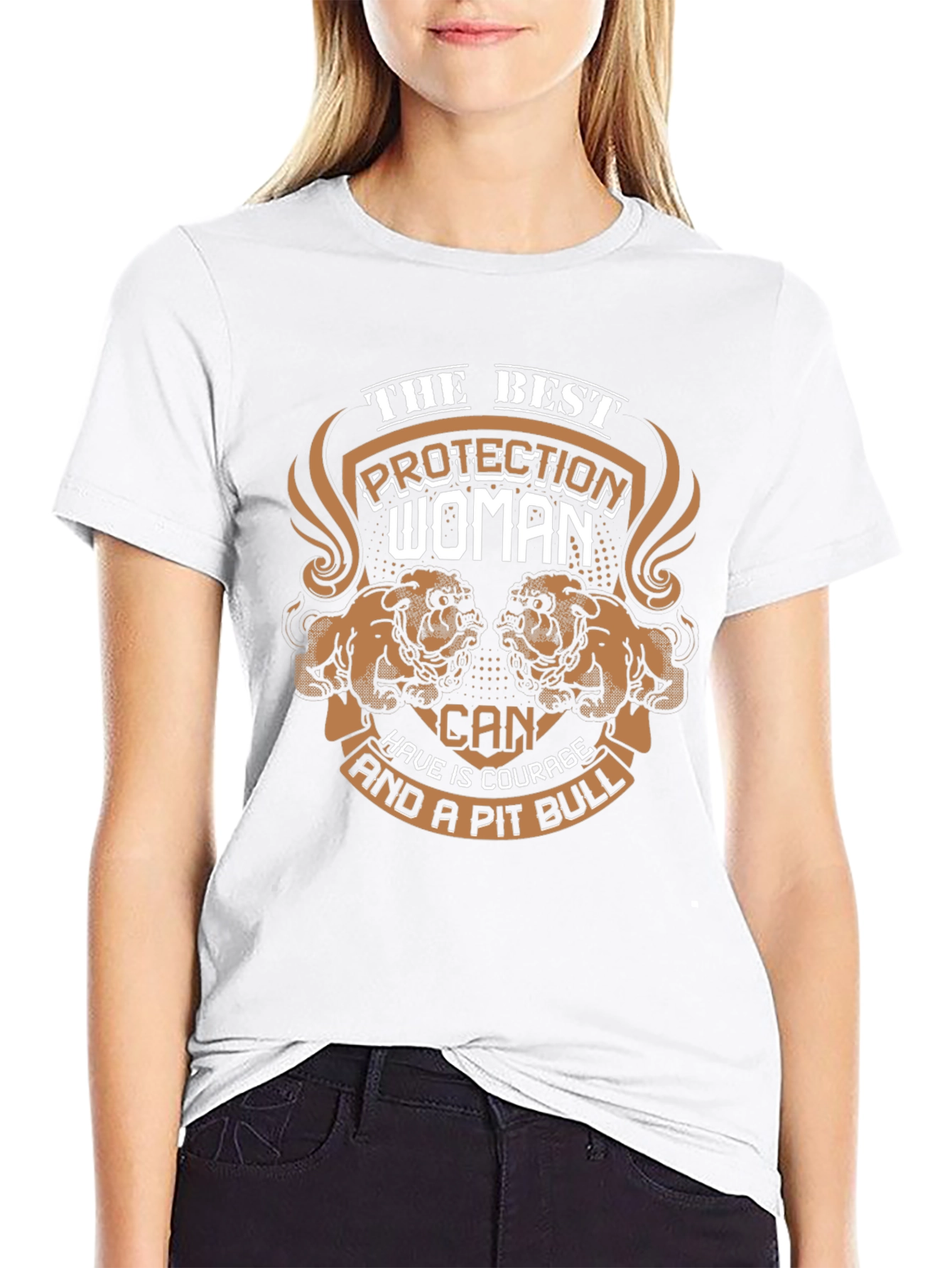 Protection Woman & Pit Bull T-Shirt