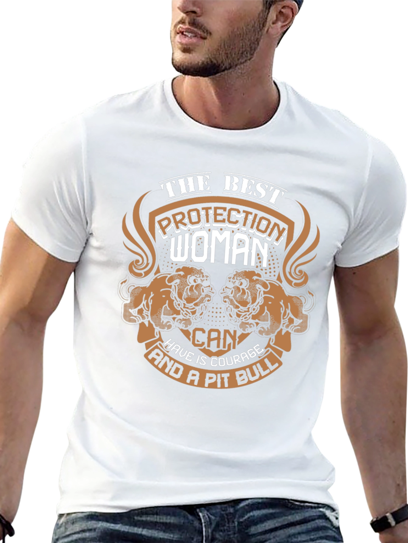 Protection Woman & Pit Bull T-Shirt
