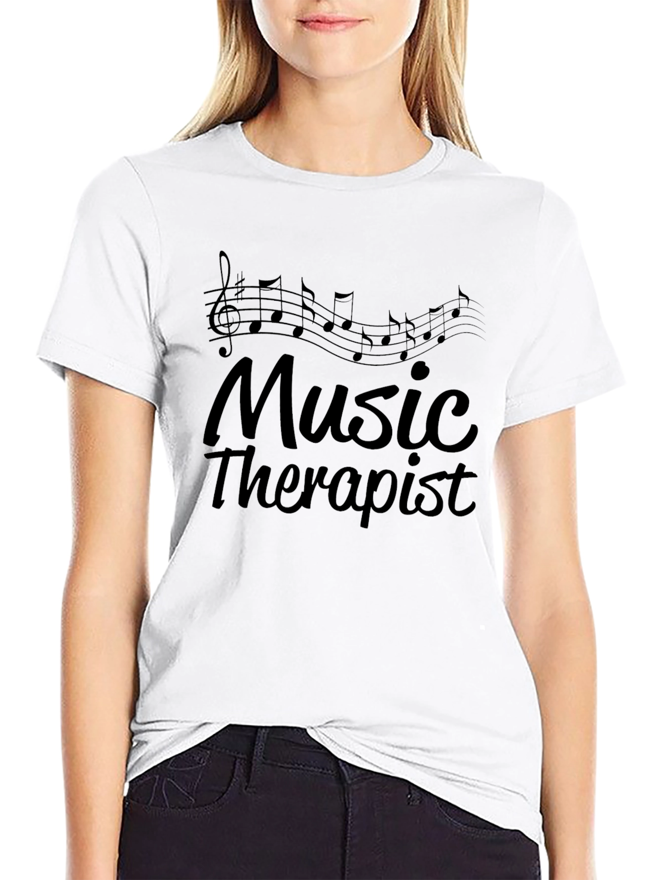 Music Therapist T-Shirt - Black Graphic Tee