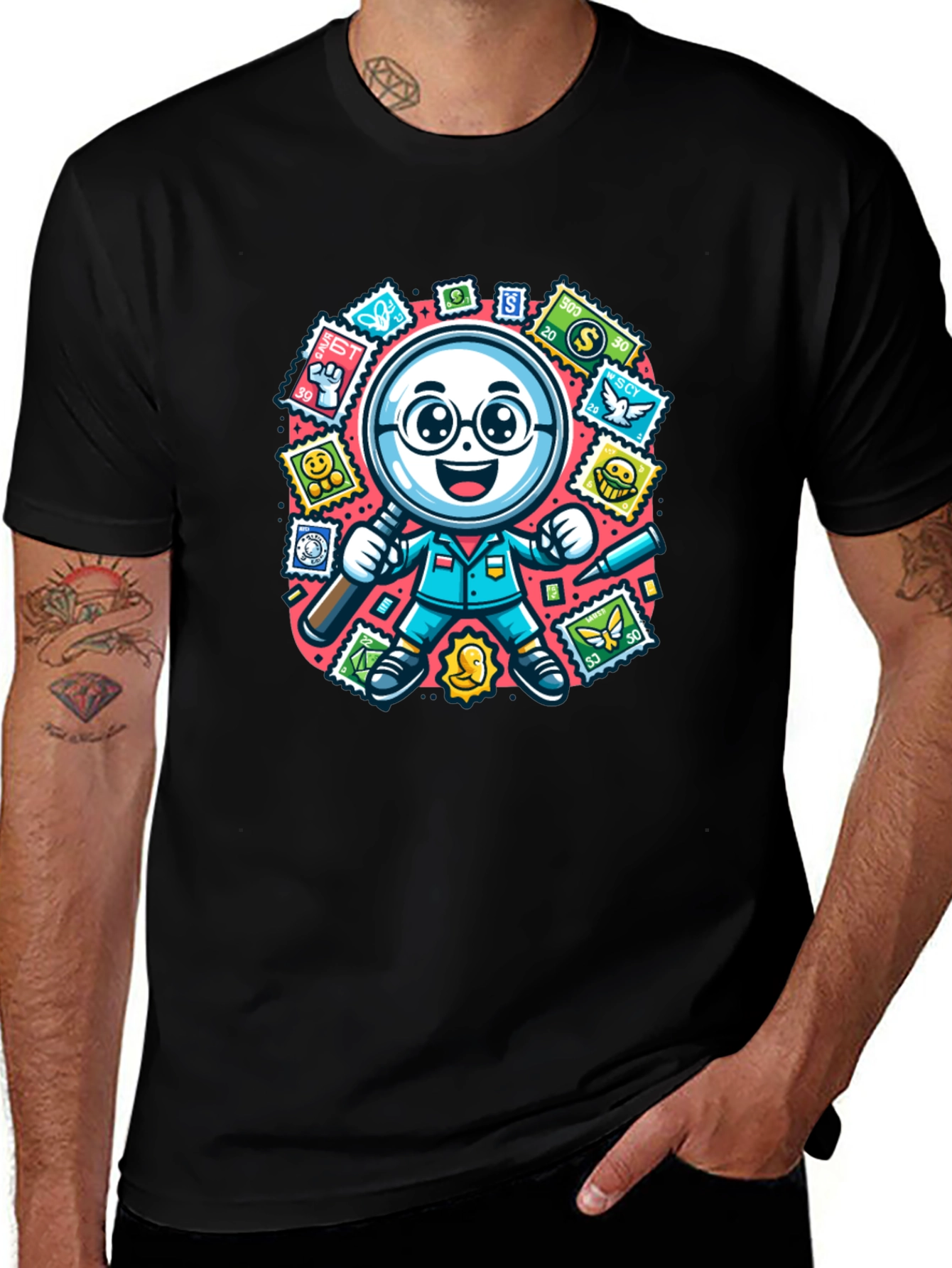 Stamp Collector T-Shirt: Magnifying Fun!