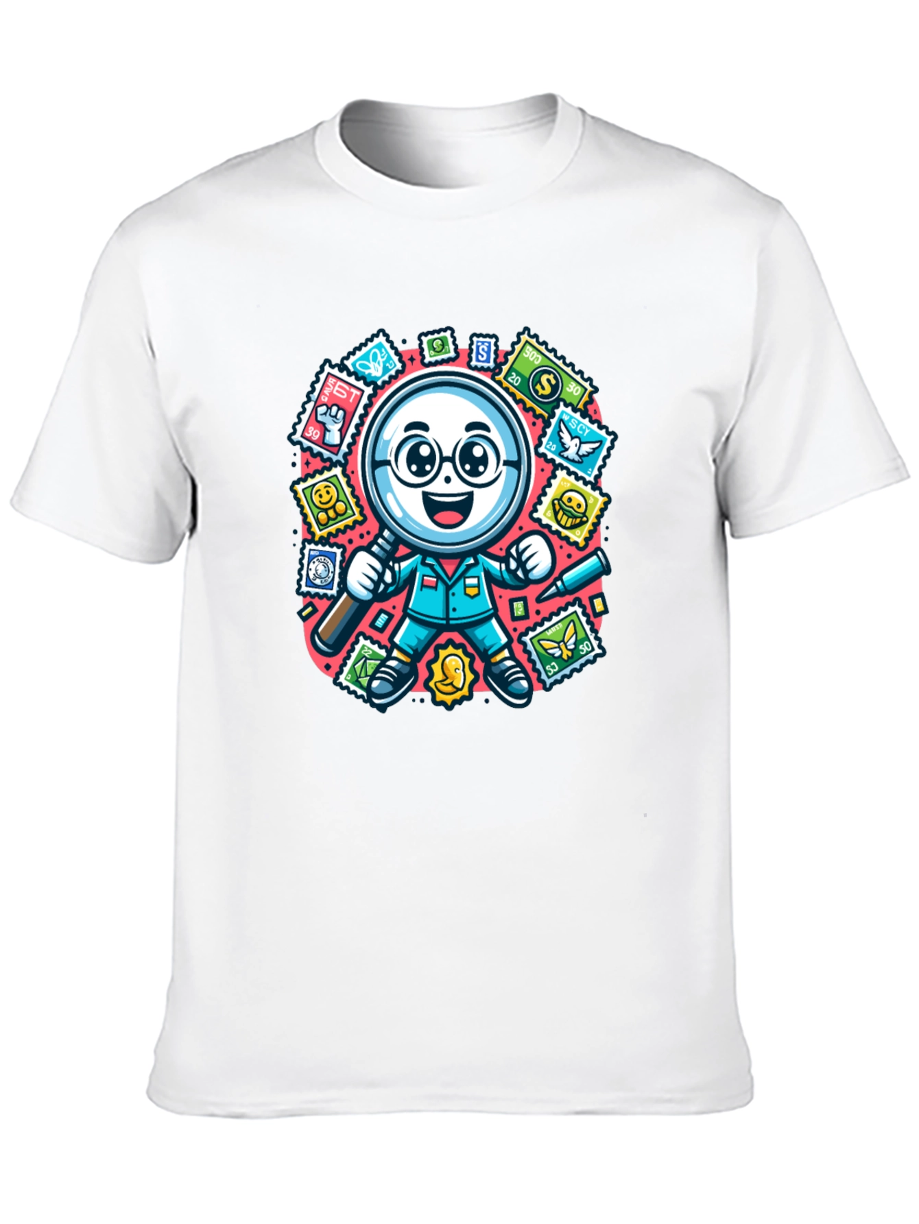 Stamp Collector T-Shirt: Magnifying Fun!