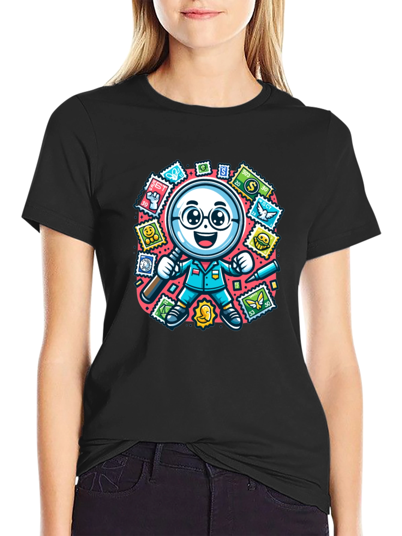 Stamp Collector T-Shirt: Magnifying Fun!