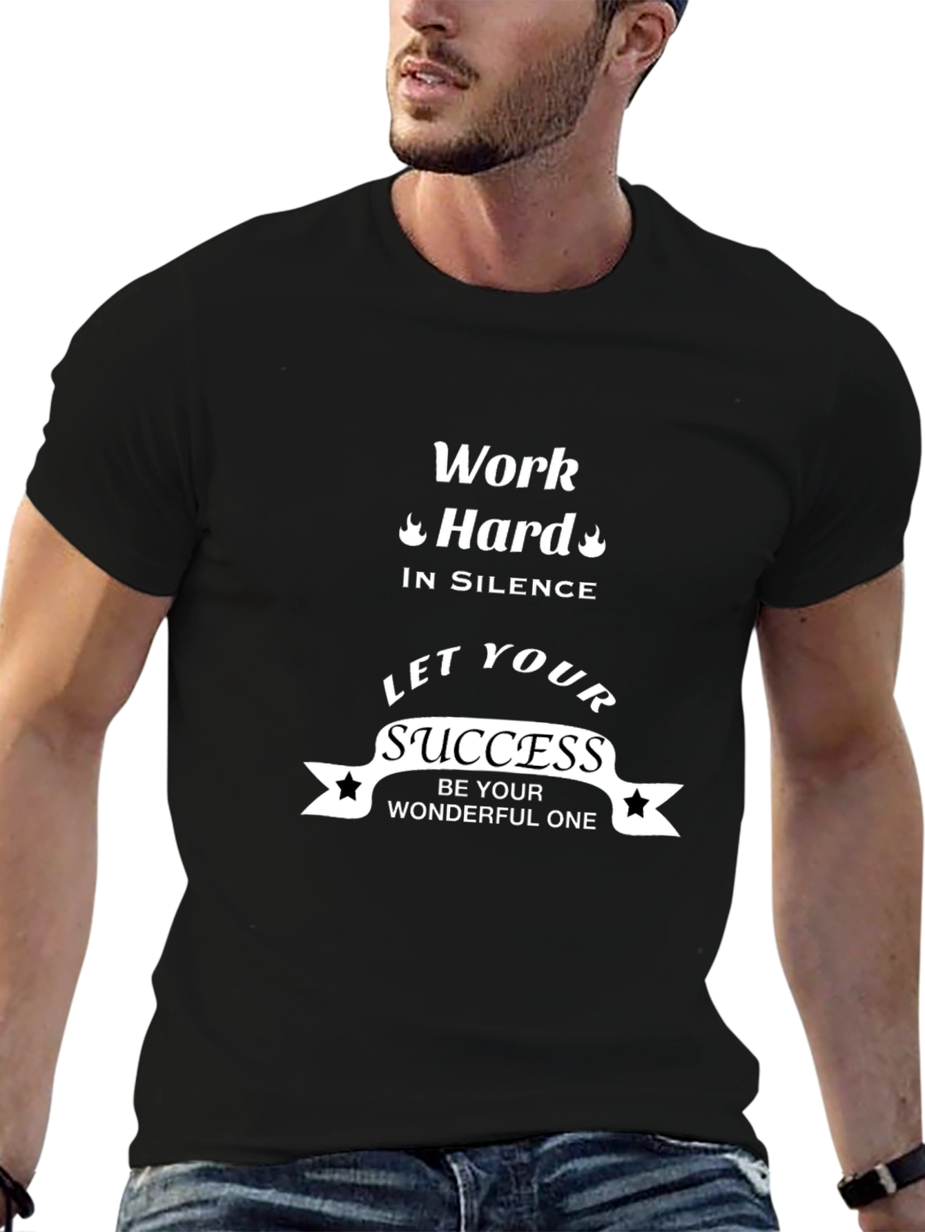 Motivational Black T-Shirt - Work Hard Success