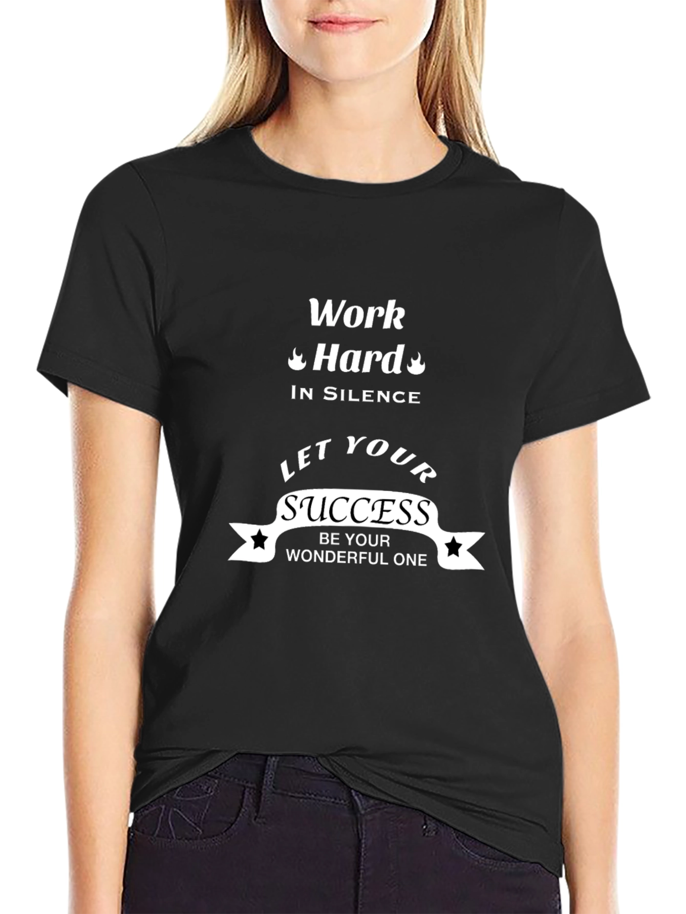 Motivational Black T-Shirt - Work Hard Success