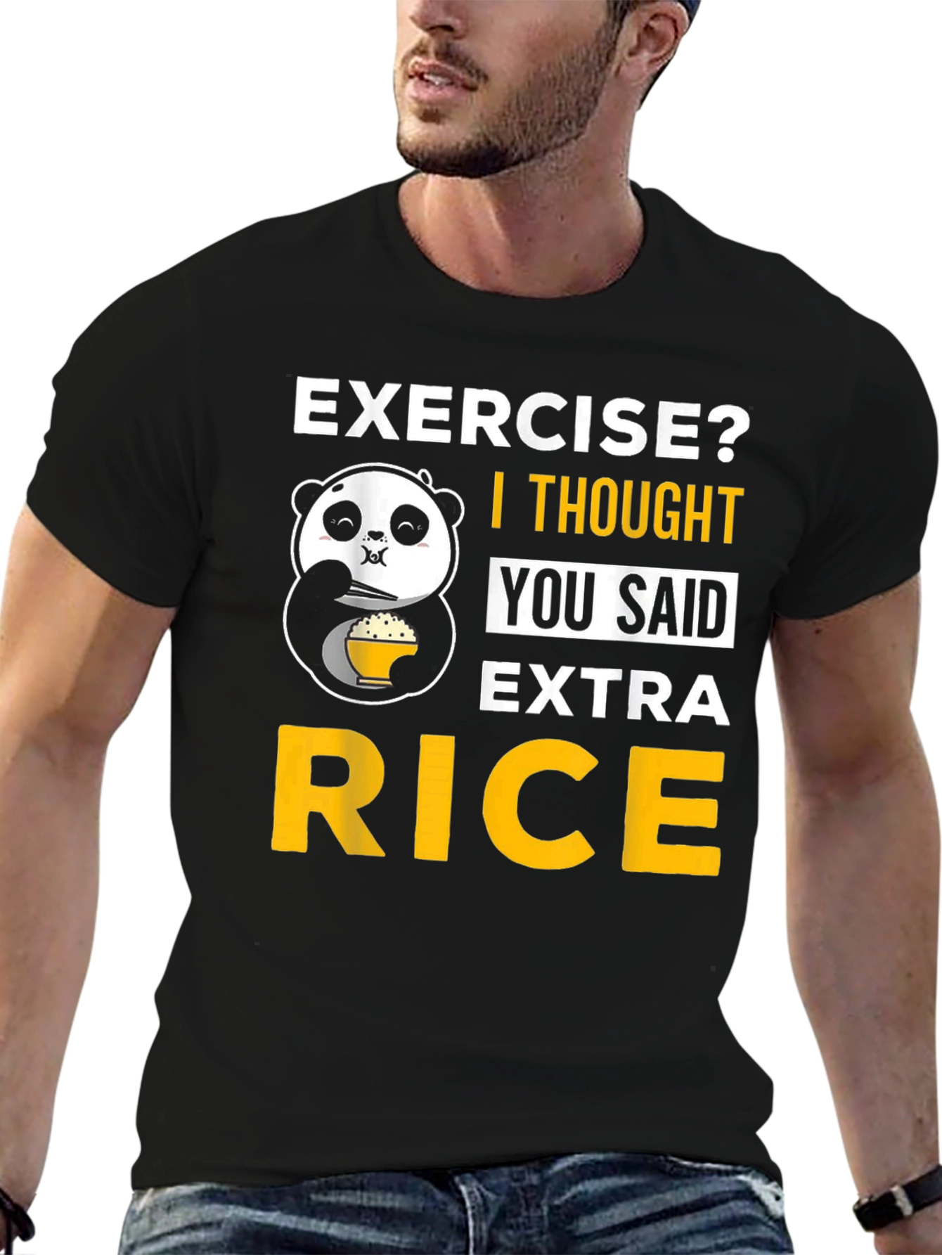 Extra Rice Panda T-Shirt - Funny Foodie Tee