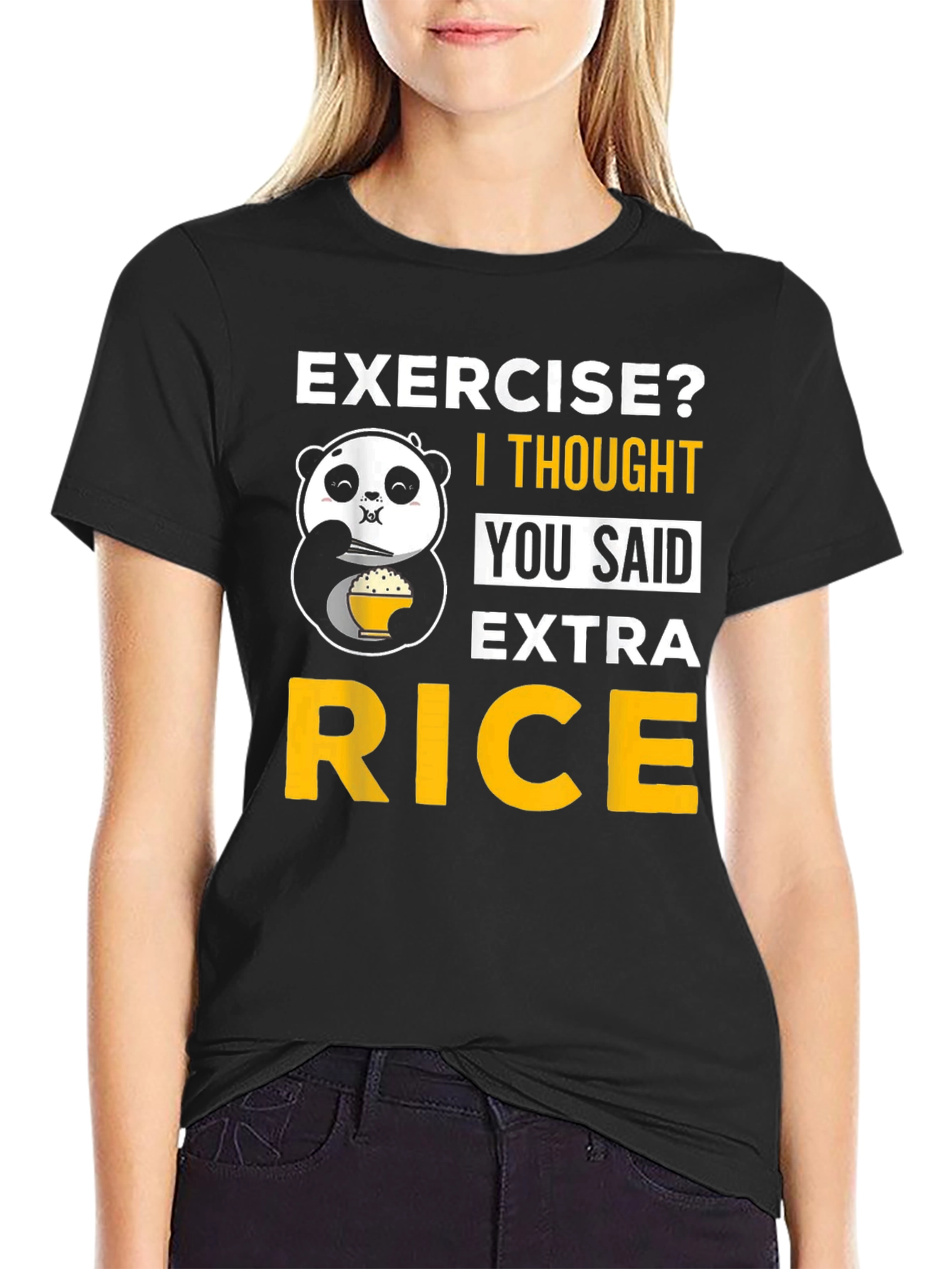 Extra Rice Panda T-Shirt - Funny Foodie Tee