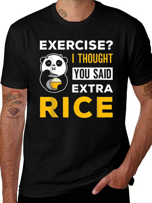 Extra Rice Panda T-Shirt - Funny Foodie Tee