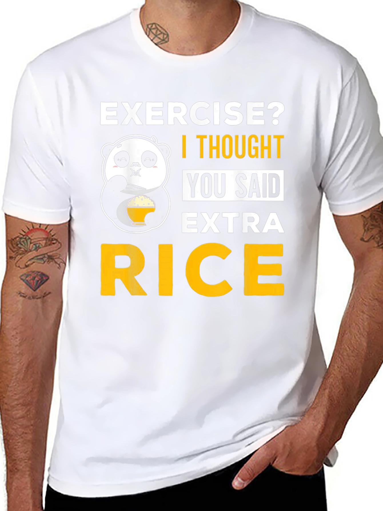 Extra Rice Panda T-Shirt - Funny Foodie Tee