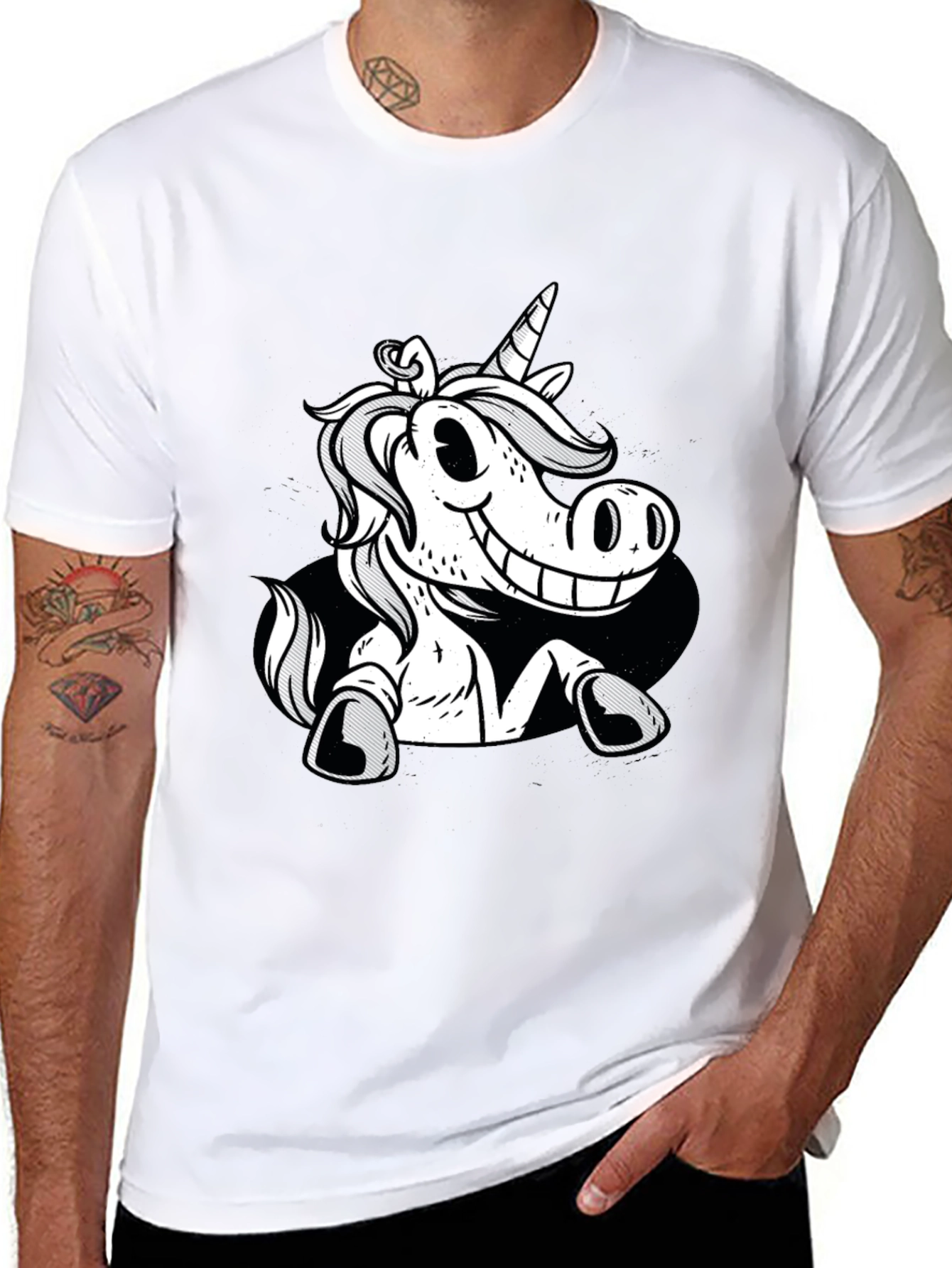 Unicorn Graphic Black Tee