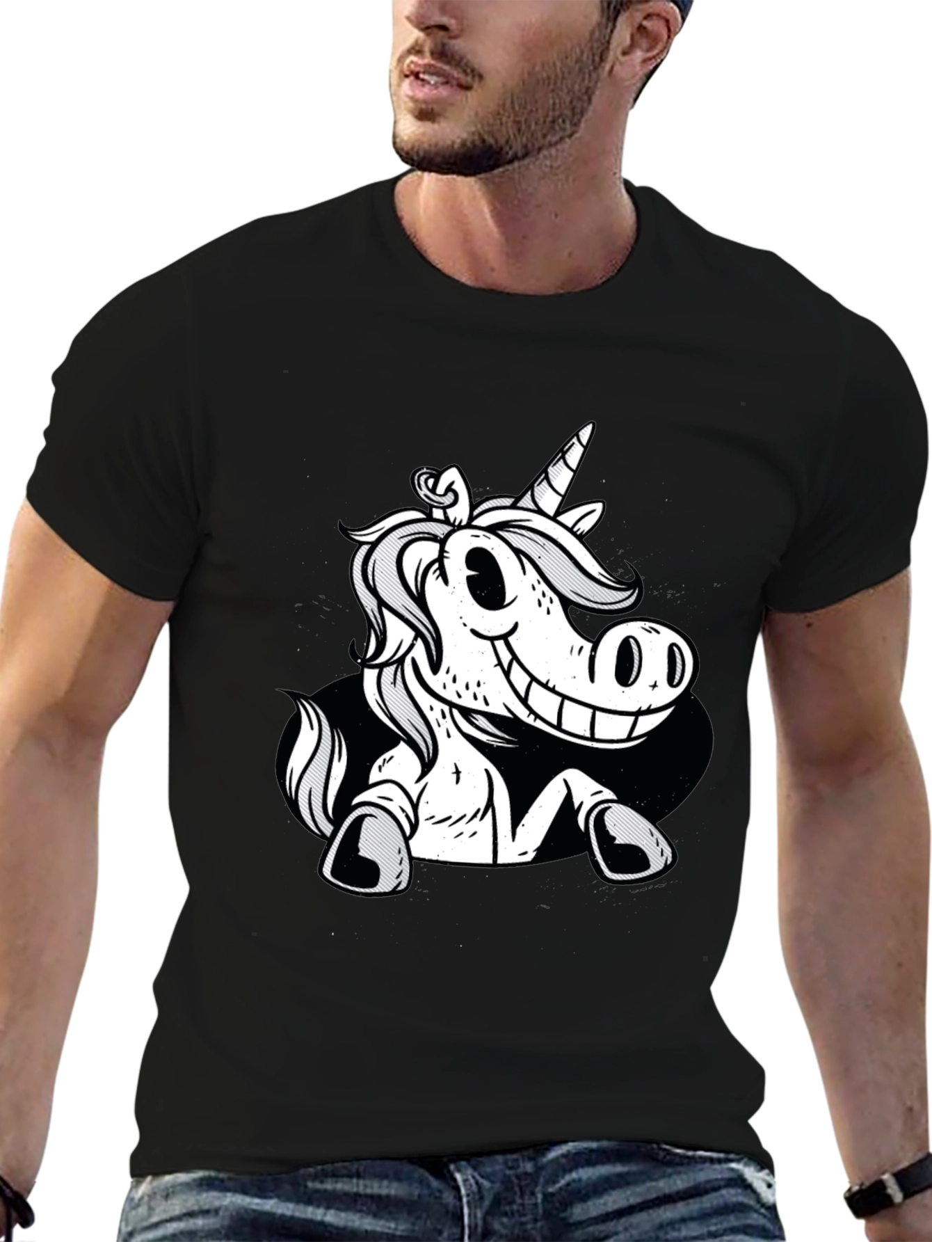 Unicorn Graphic Black Tee