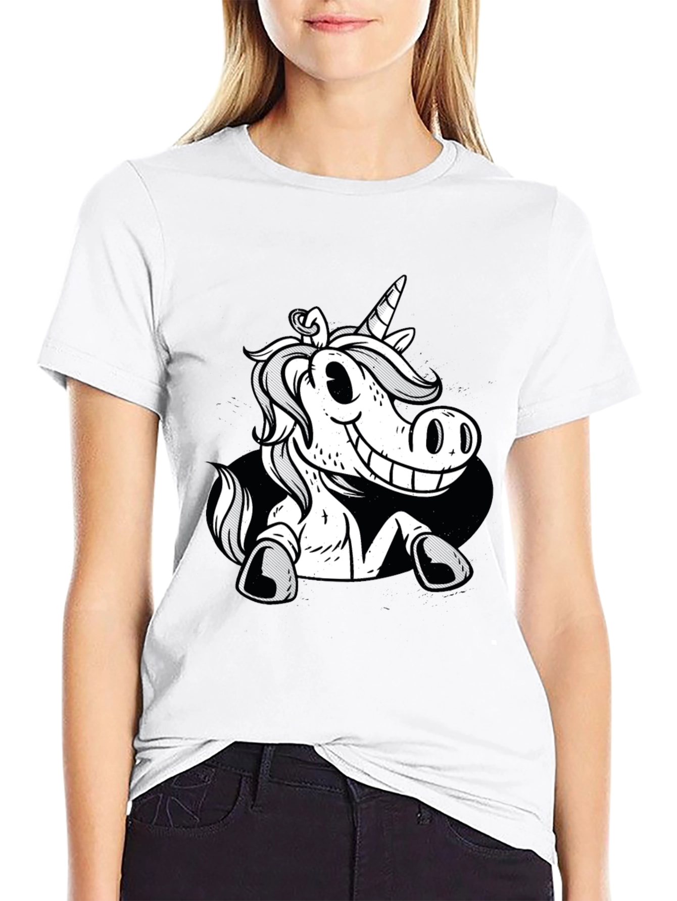 Unicorn Graphic Black Tee