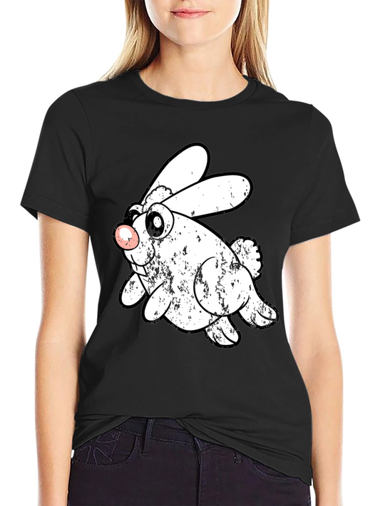 Funny Bunny Graphic Black T-Shirt