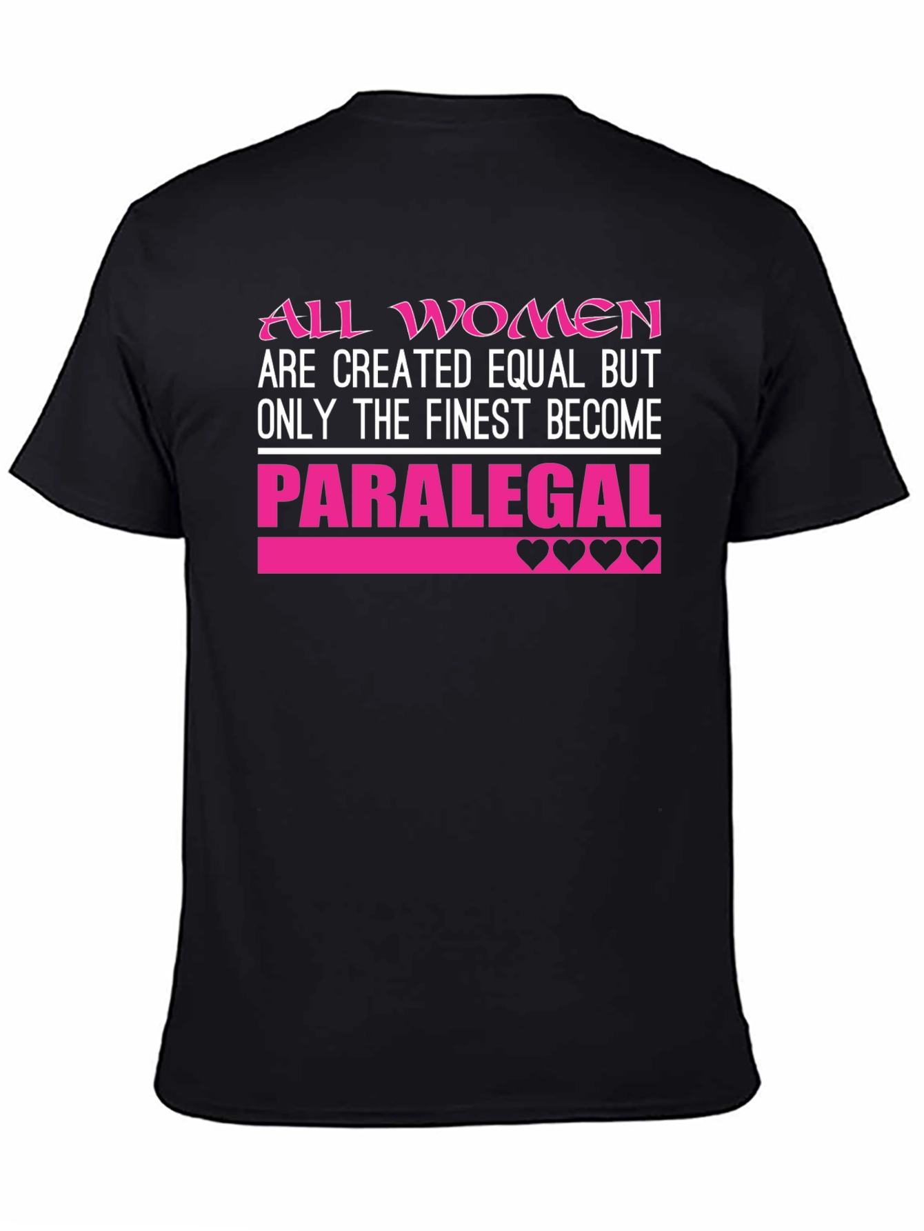 Finest Women Paralegal T-Shirt - Black Crew Neck