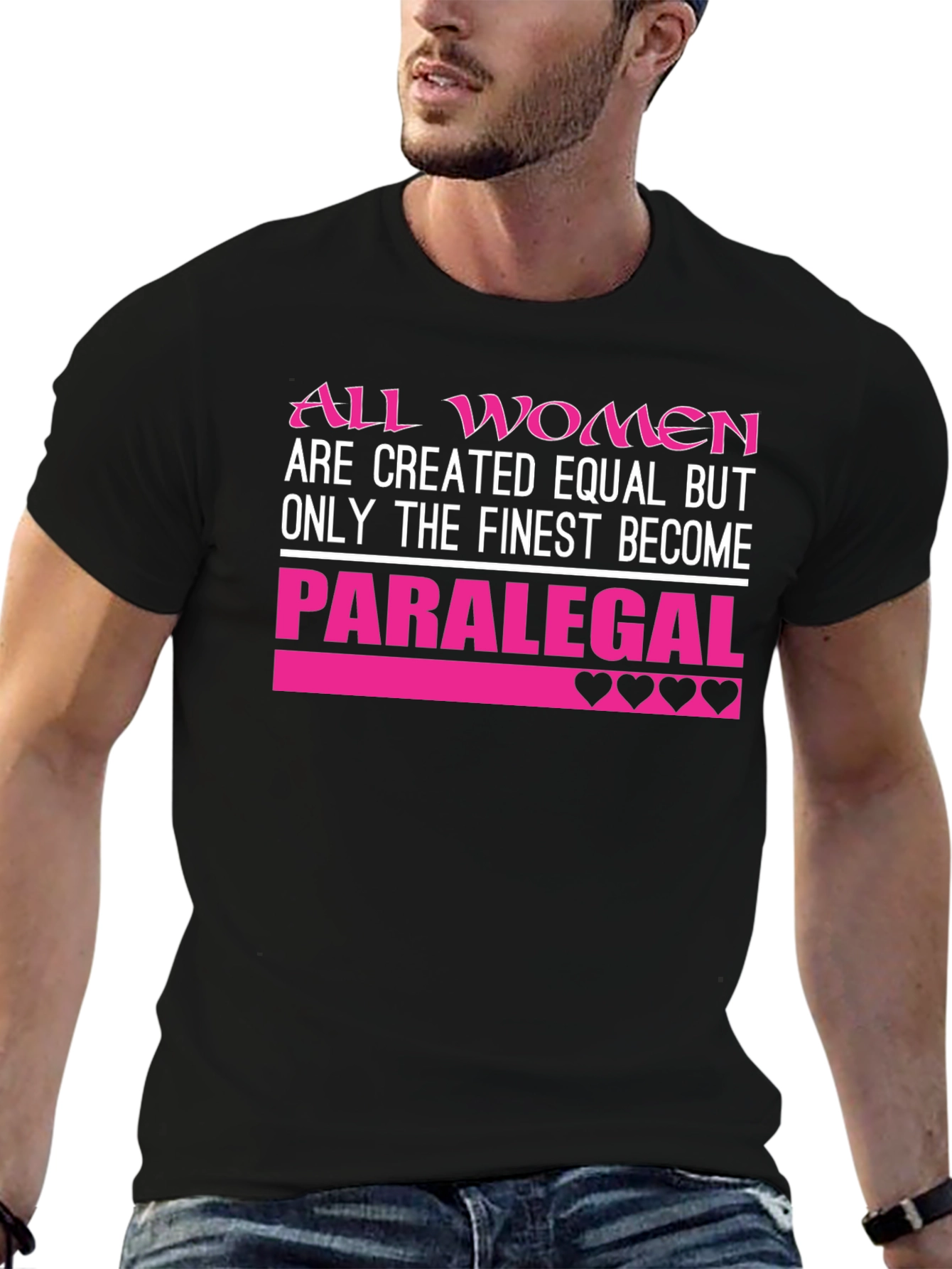 Finest Women Paralegal T-Shirt - Black Crew Neck