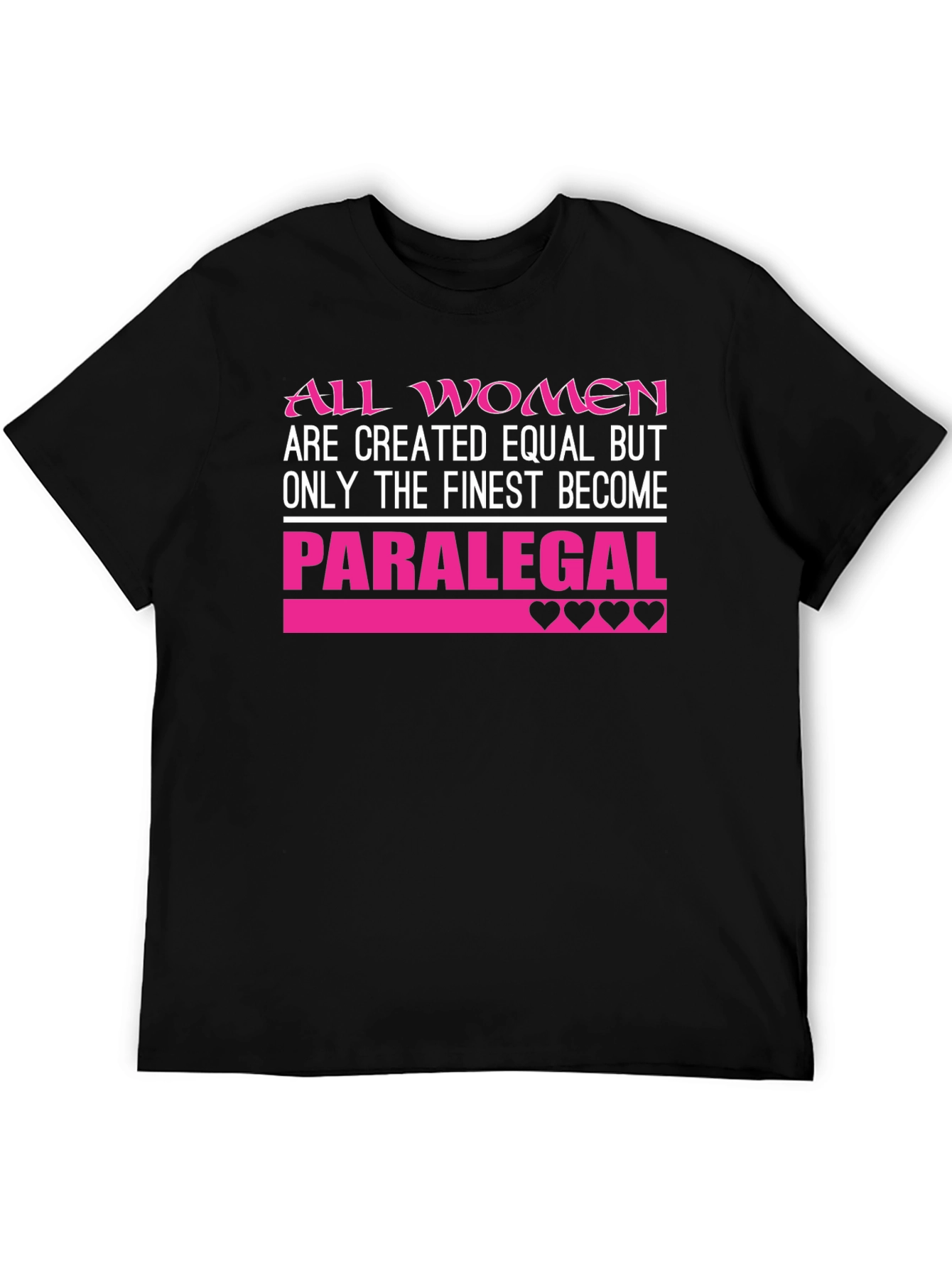 Finest Women Paralegal T-Shirt - Black Crew Neck
