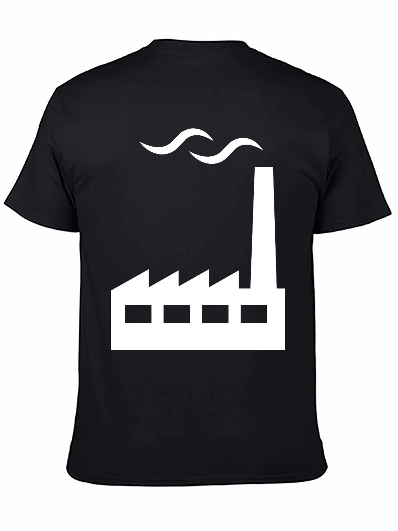 Factory Graphic Tee - Black Cotton Blend Shirt