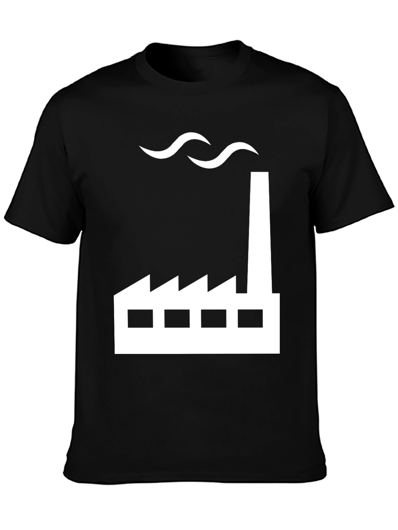 Factory Graphic Tee - Black Cotton Blend Shirt