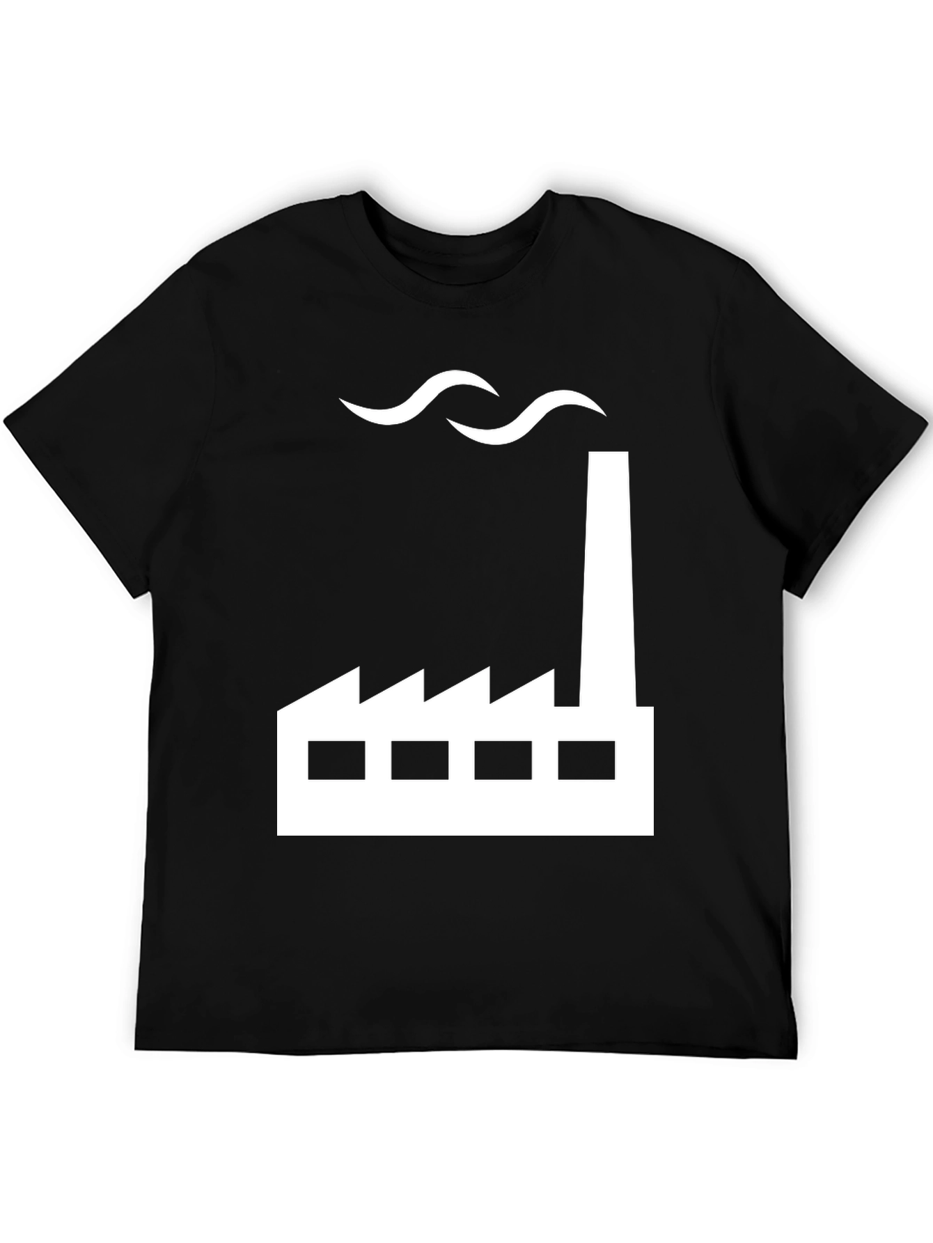 Factory Graphic Tee - Black Cotton Blend Shirt