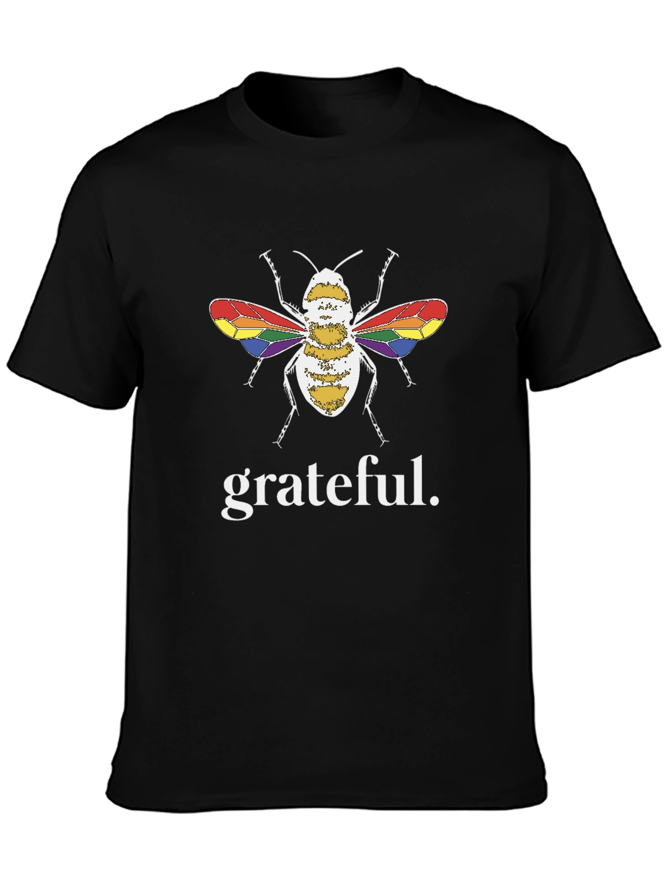 Grateful Bee LGBTQ+ Pride T-Shirt - Black