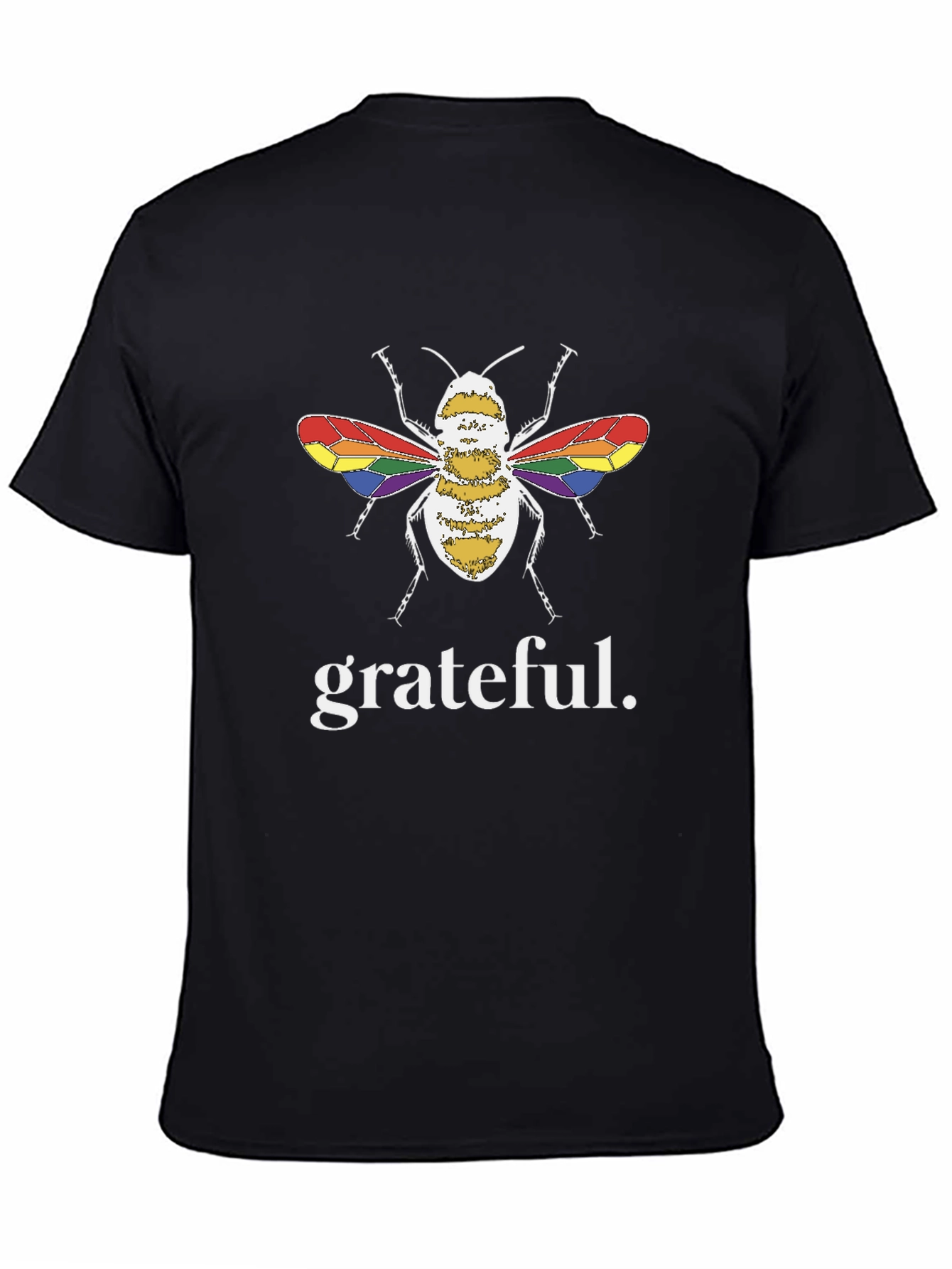 Grateful Bee LGBTQ+ Pride T-Shirt - Black