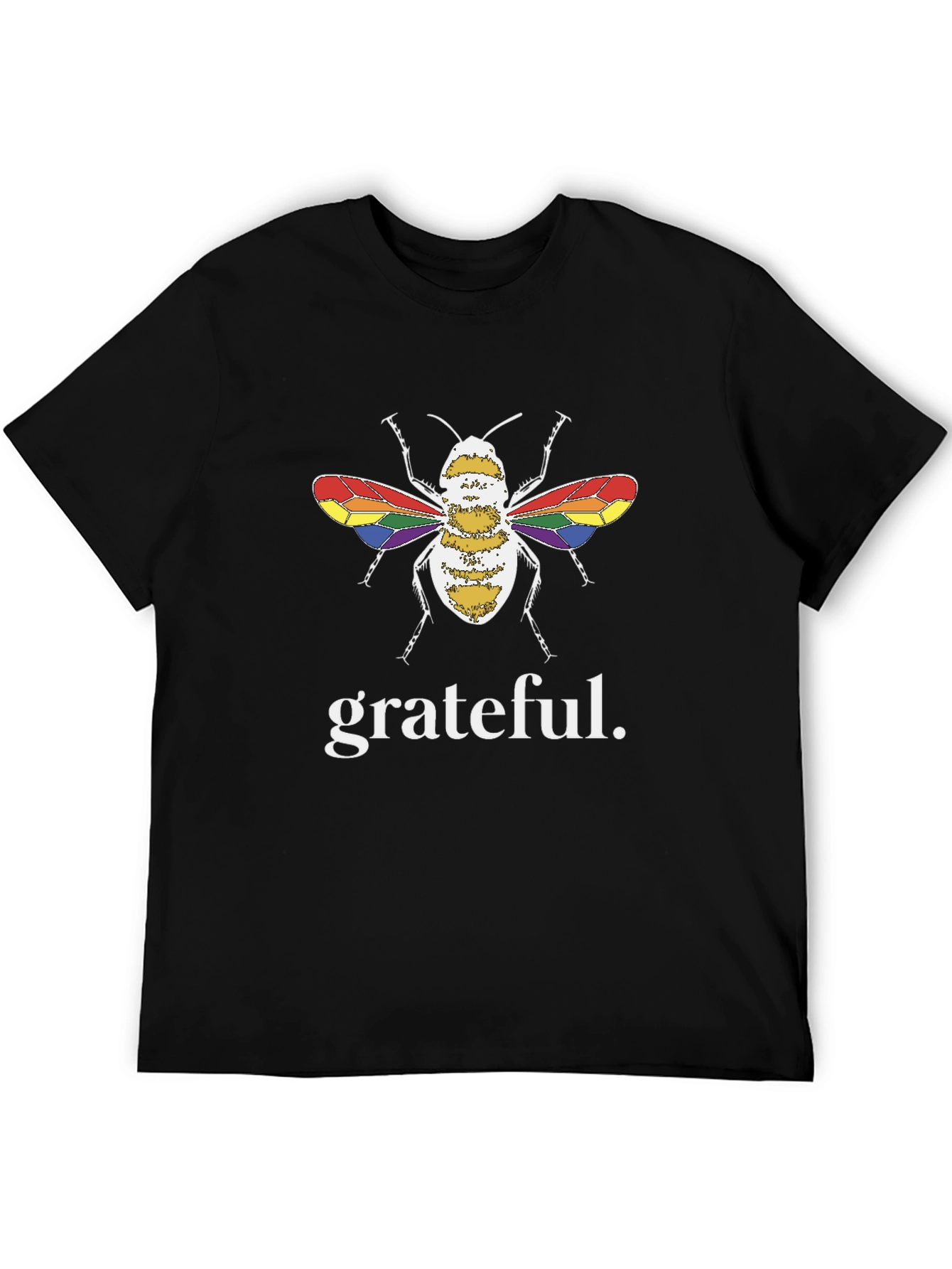 Grateful Bee LGBTQ+ Pride T-Shirt - Black