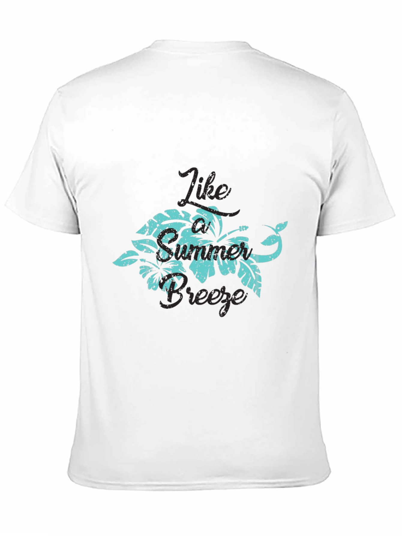 Tropical Breeze Graphic Tee - Black Cotton T-Shirt
