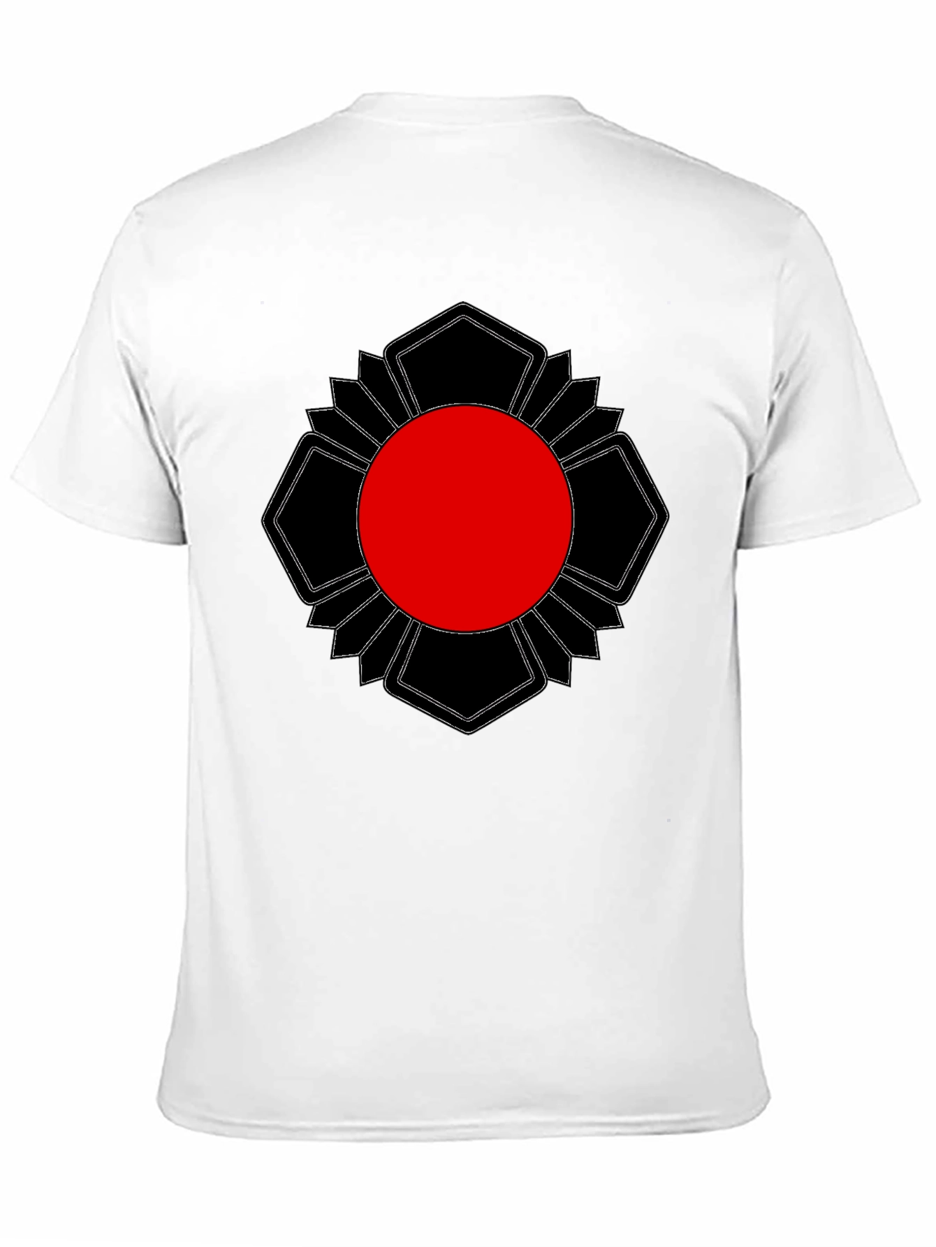 Black T-Shirt with Red Sun Graphic