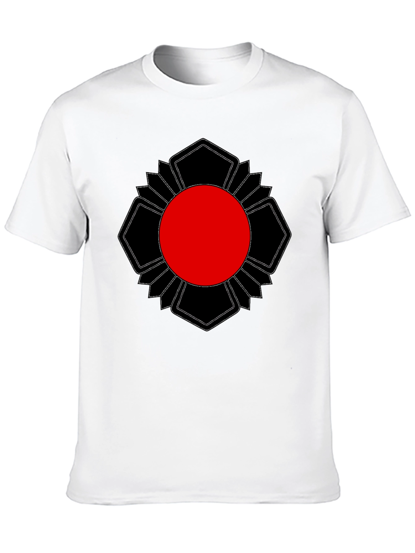 Black T-Shirt with Red Sun Graphic