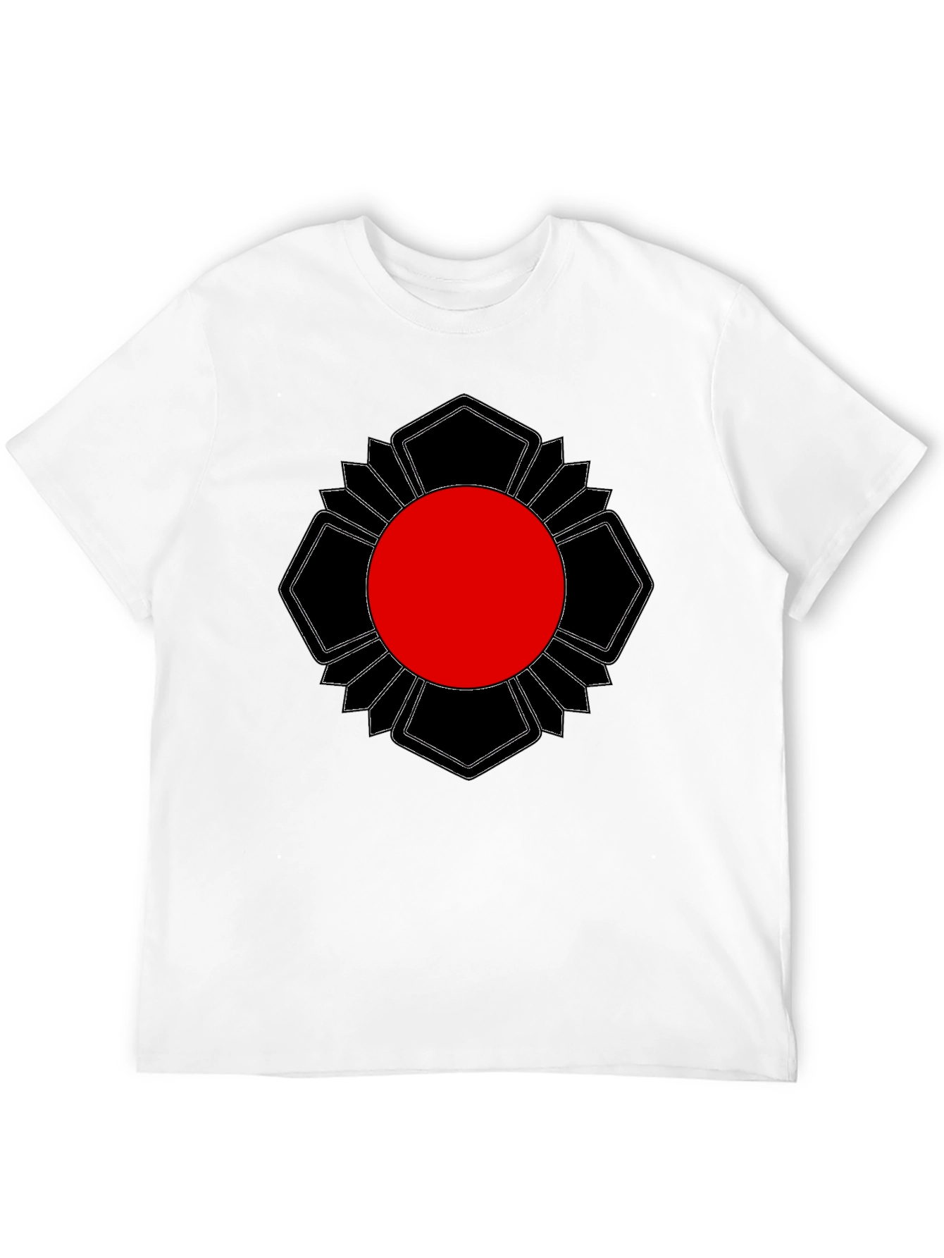 Black T-Shirt with Red Sun Graphic