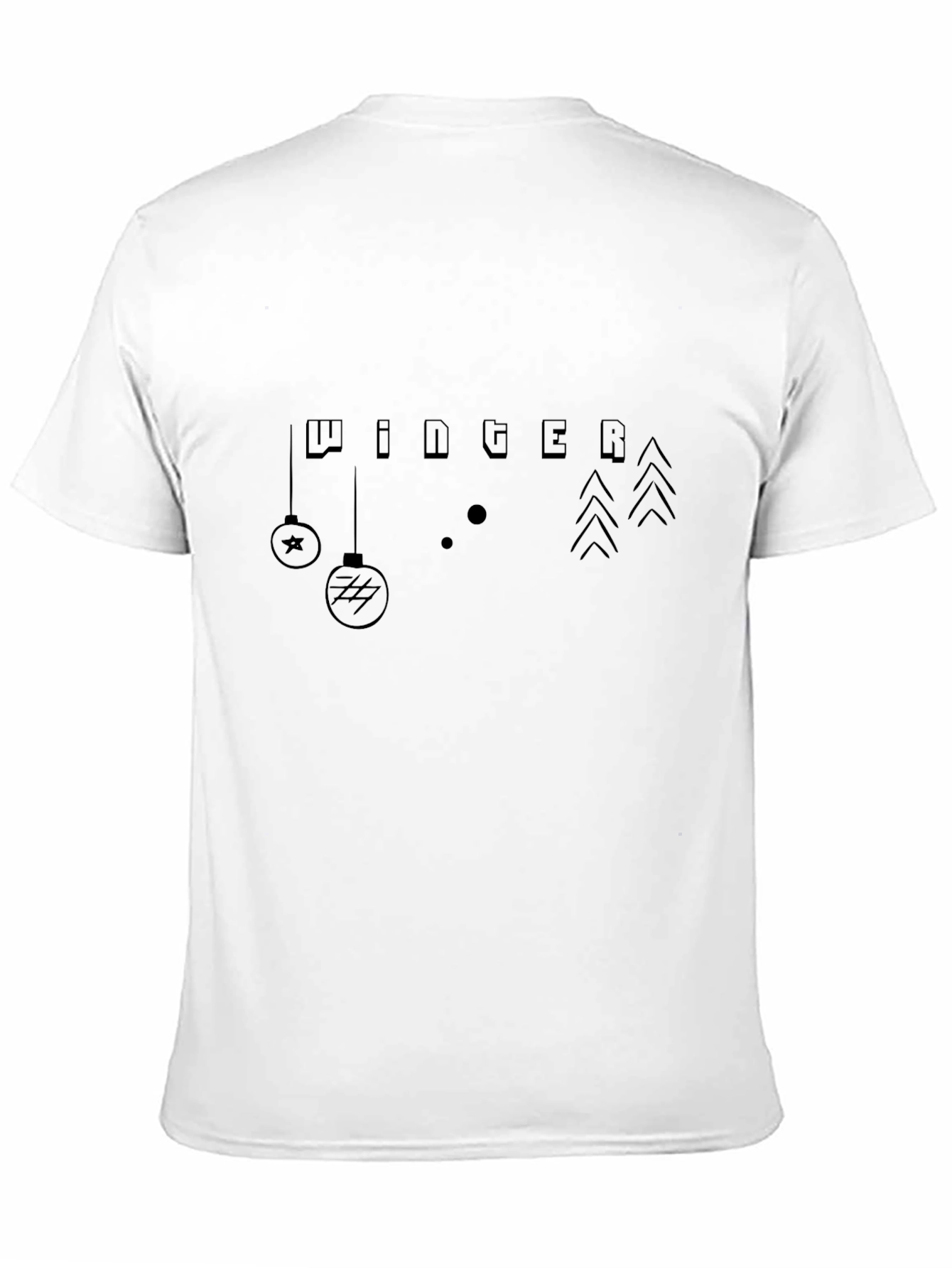 Winter Graphic Print Black T-Shirt