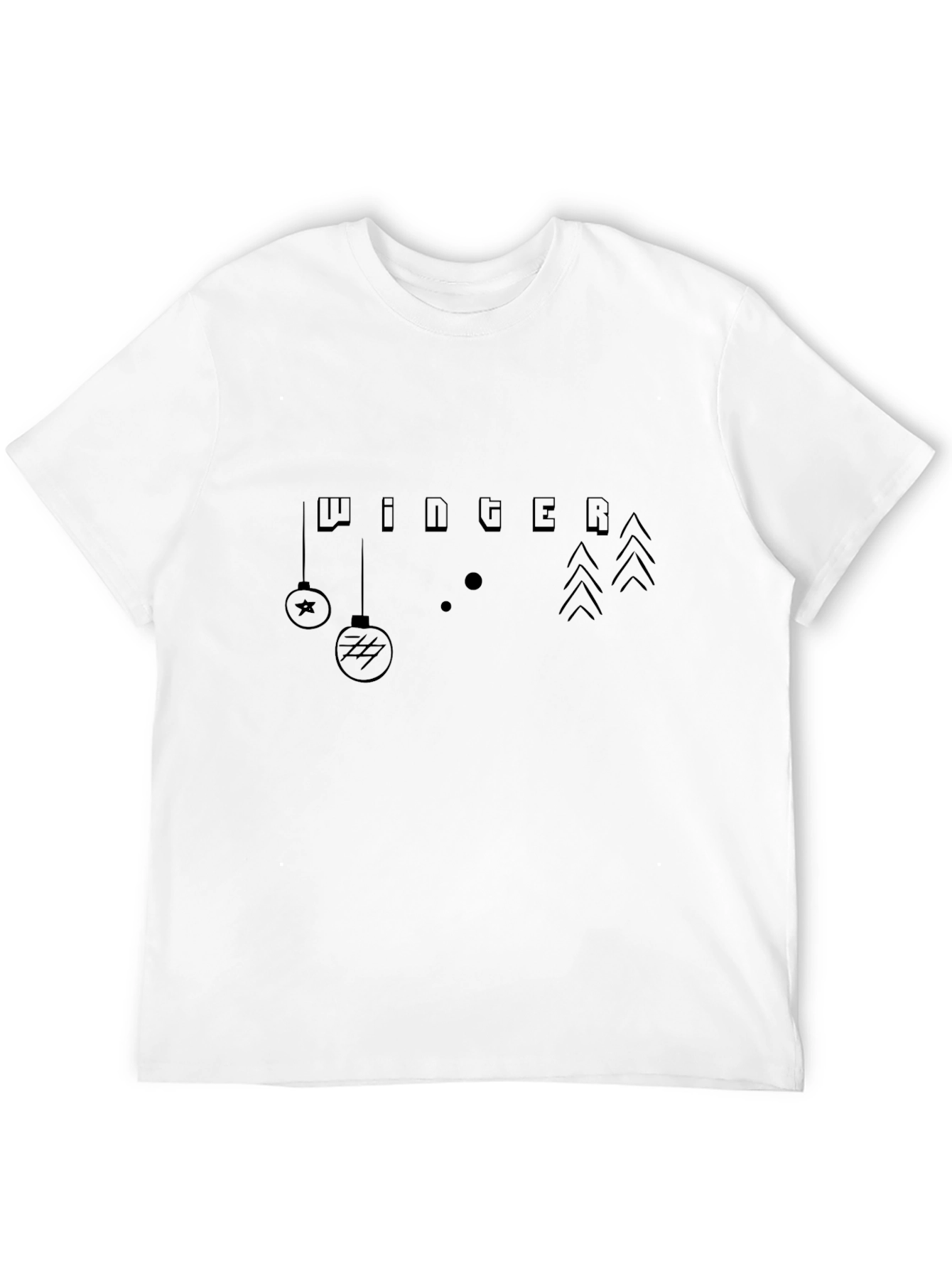 Winter Graphic Print Black T-Shirt