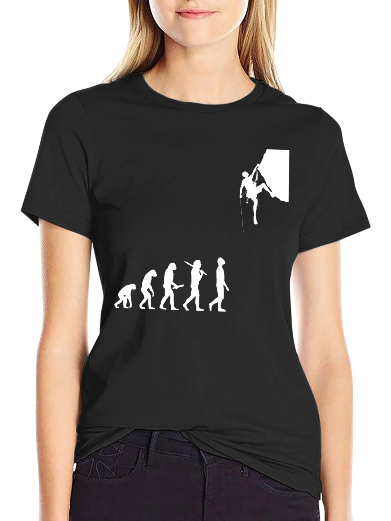Evolution of Climbing Black T-Shirt