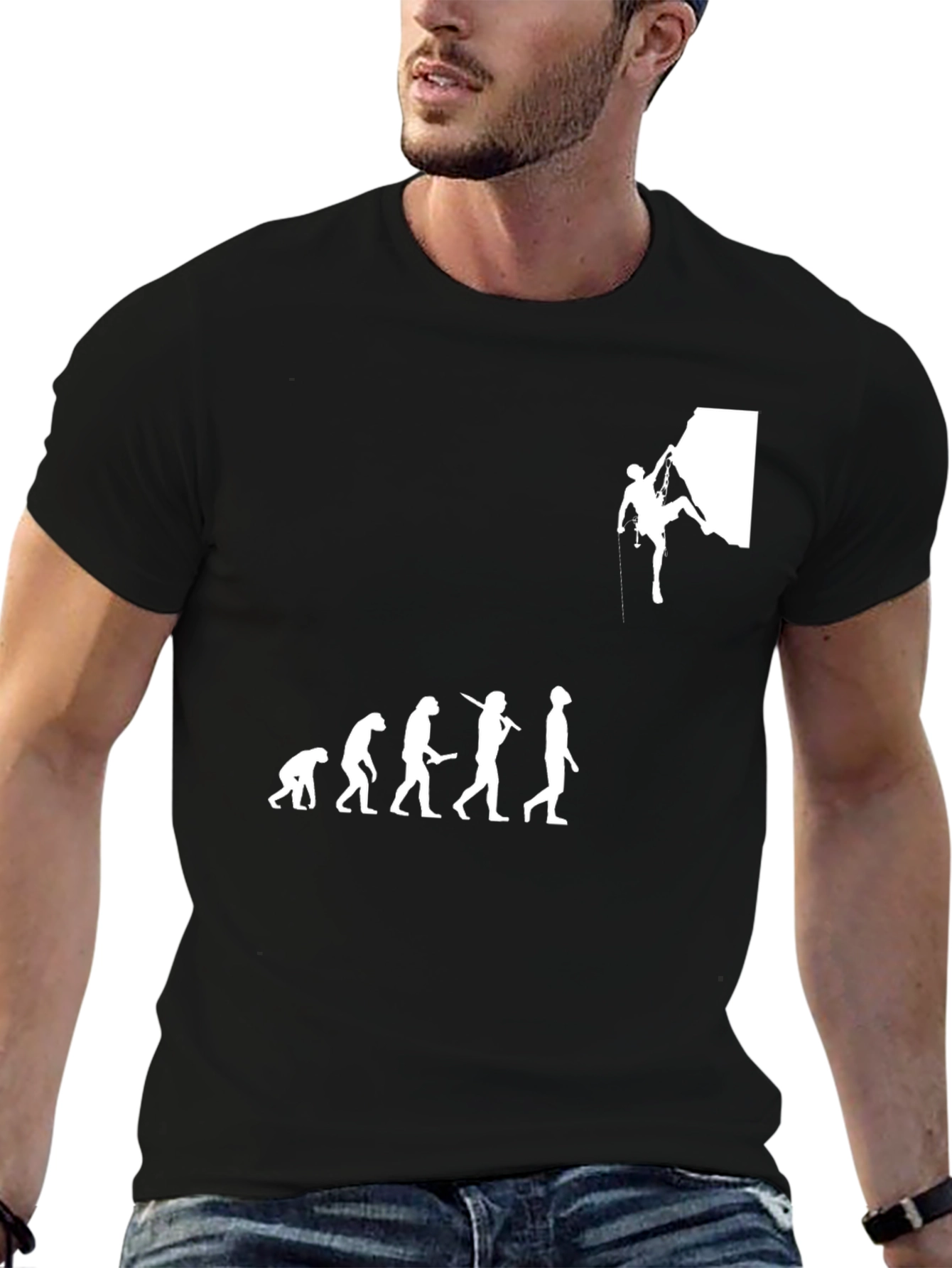 Evolution of Climbing Black T-Shirt