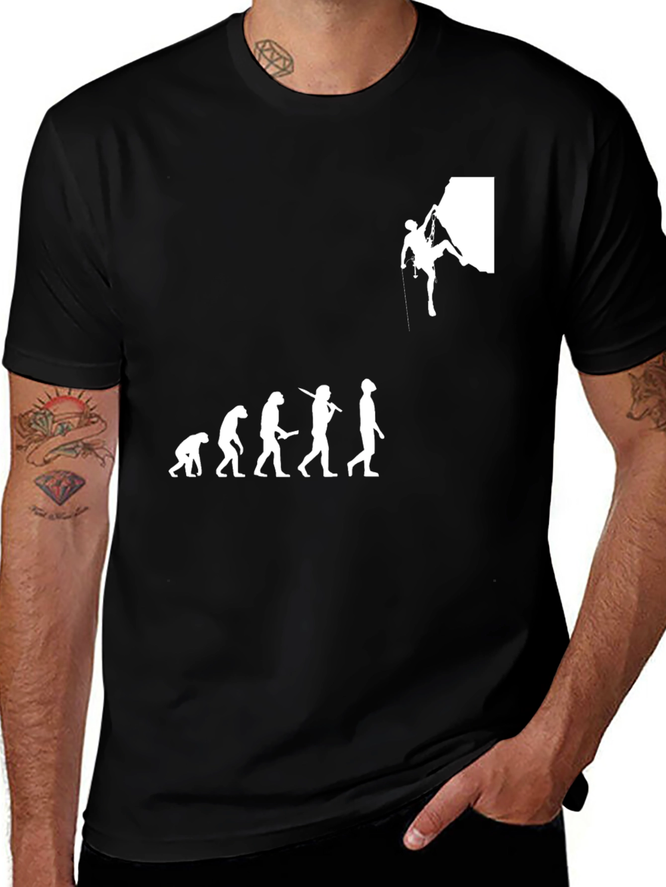 Evolution of Climbing Black T-Shirt