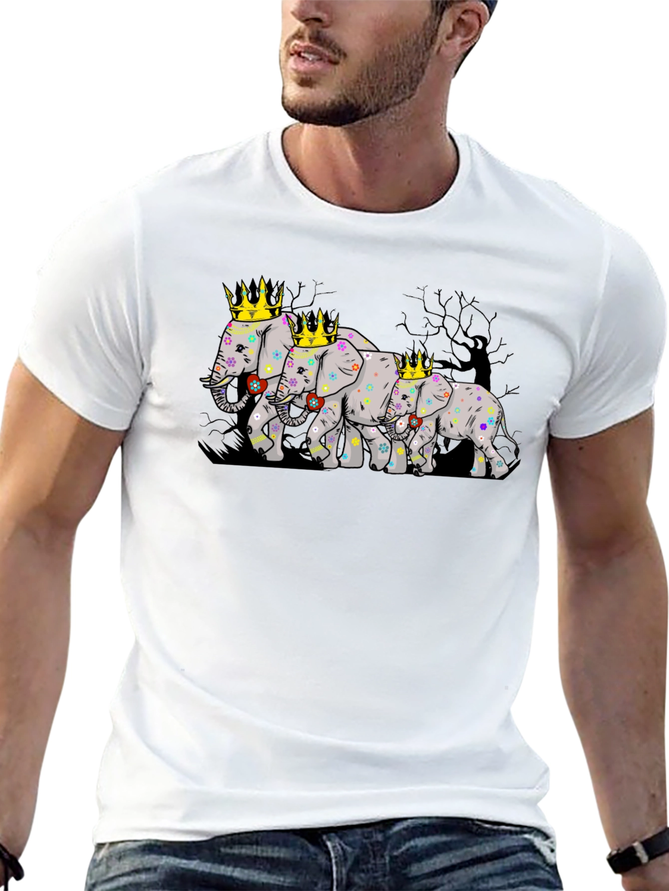 Elephant Family Crowned T-Shirt