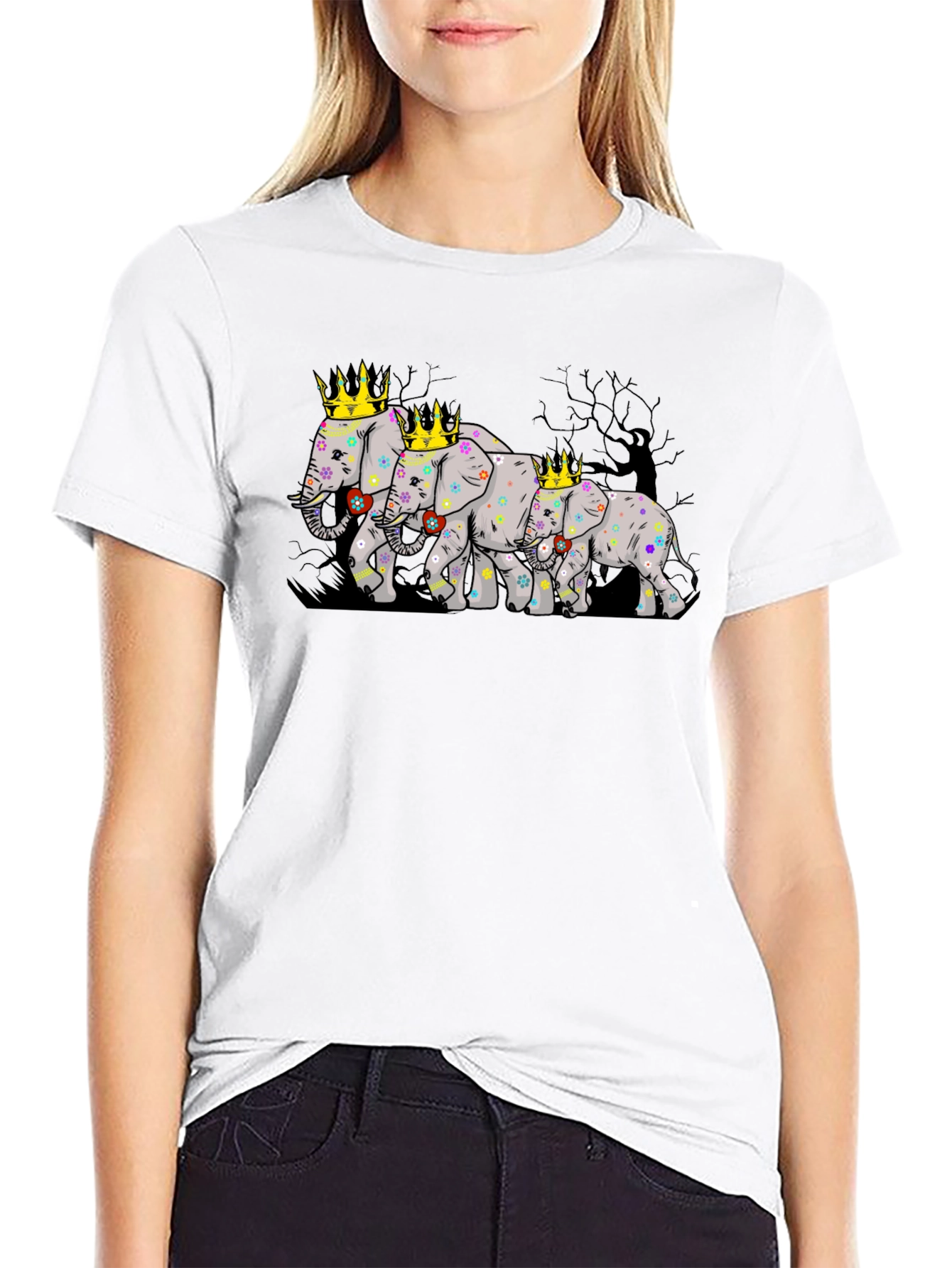 Elephant Family Crowned T-Shirt