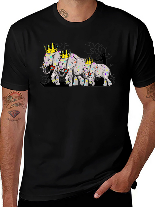 Elephant Family Crowned T-Shirt