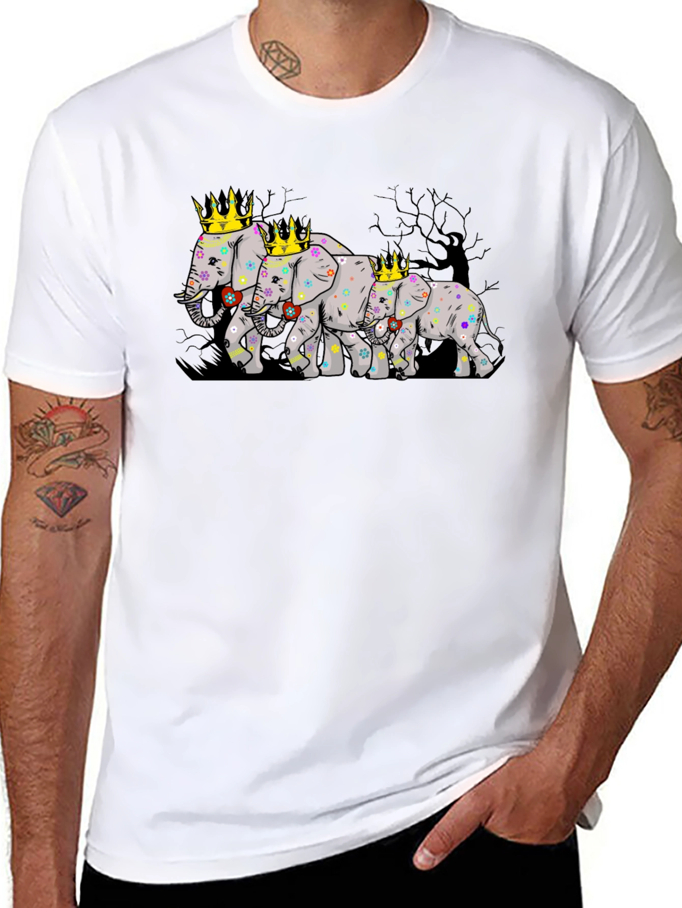 Elephant Family Crowned T-Shirt