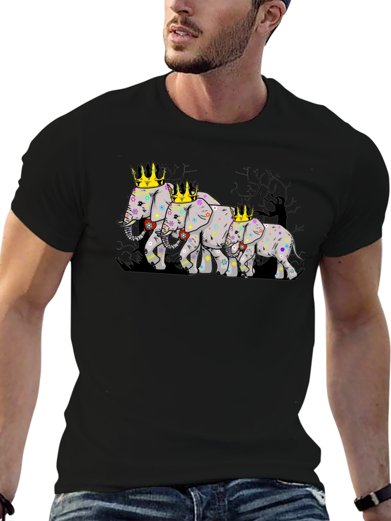Elephant Family Crowned T-Shirt