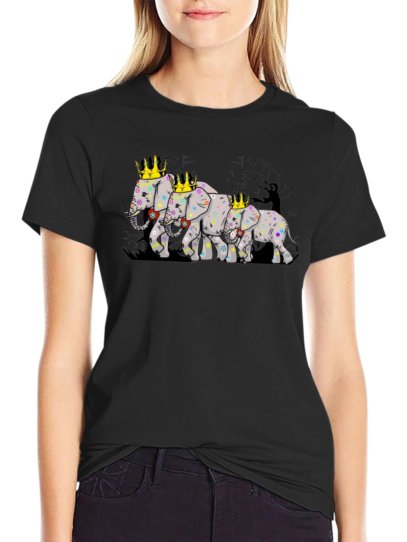 Elephant Family Crowned T-Shirt