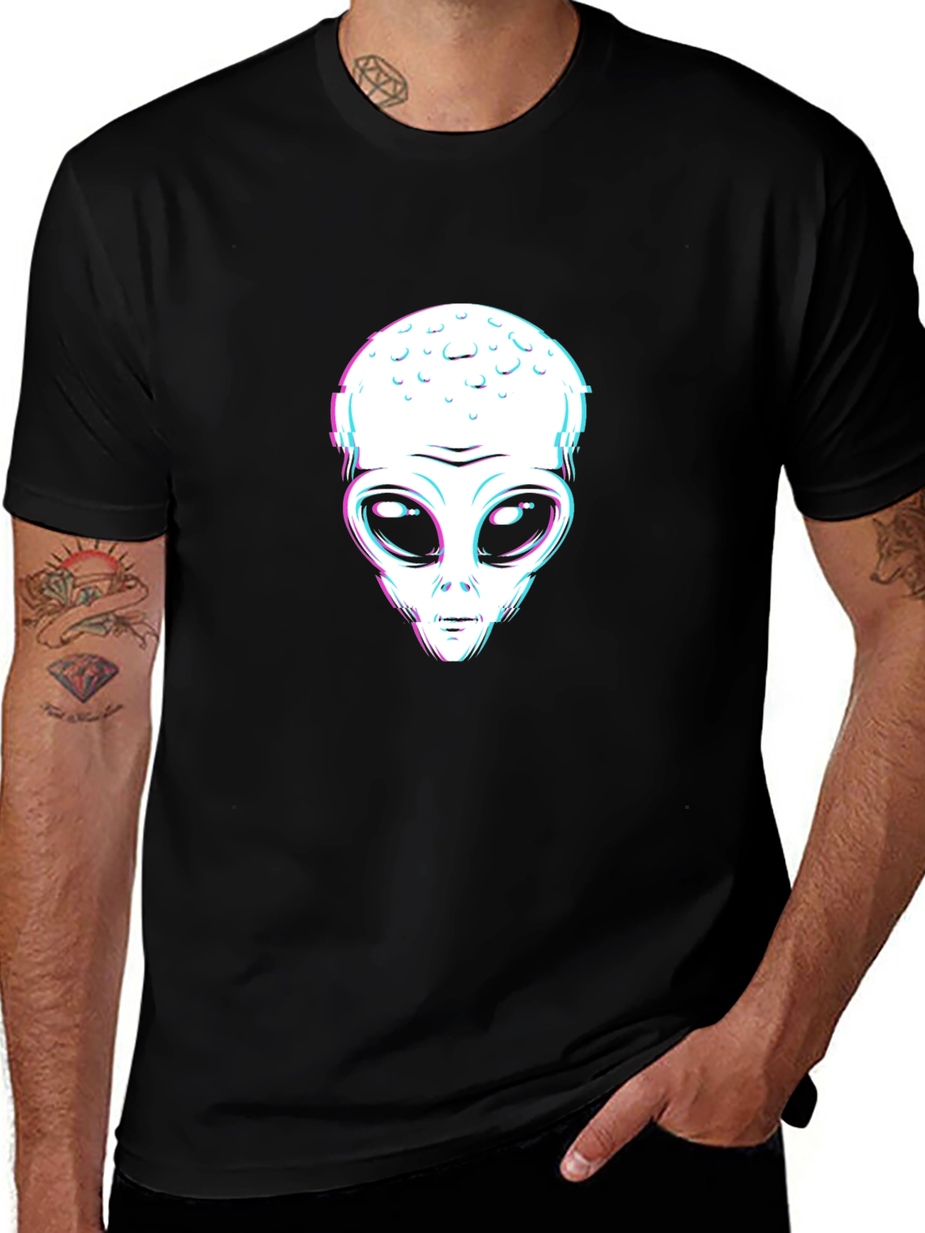 Alien Graphic T-Shirt - Trendy Black Tee