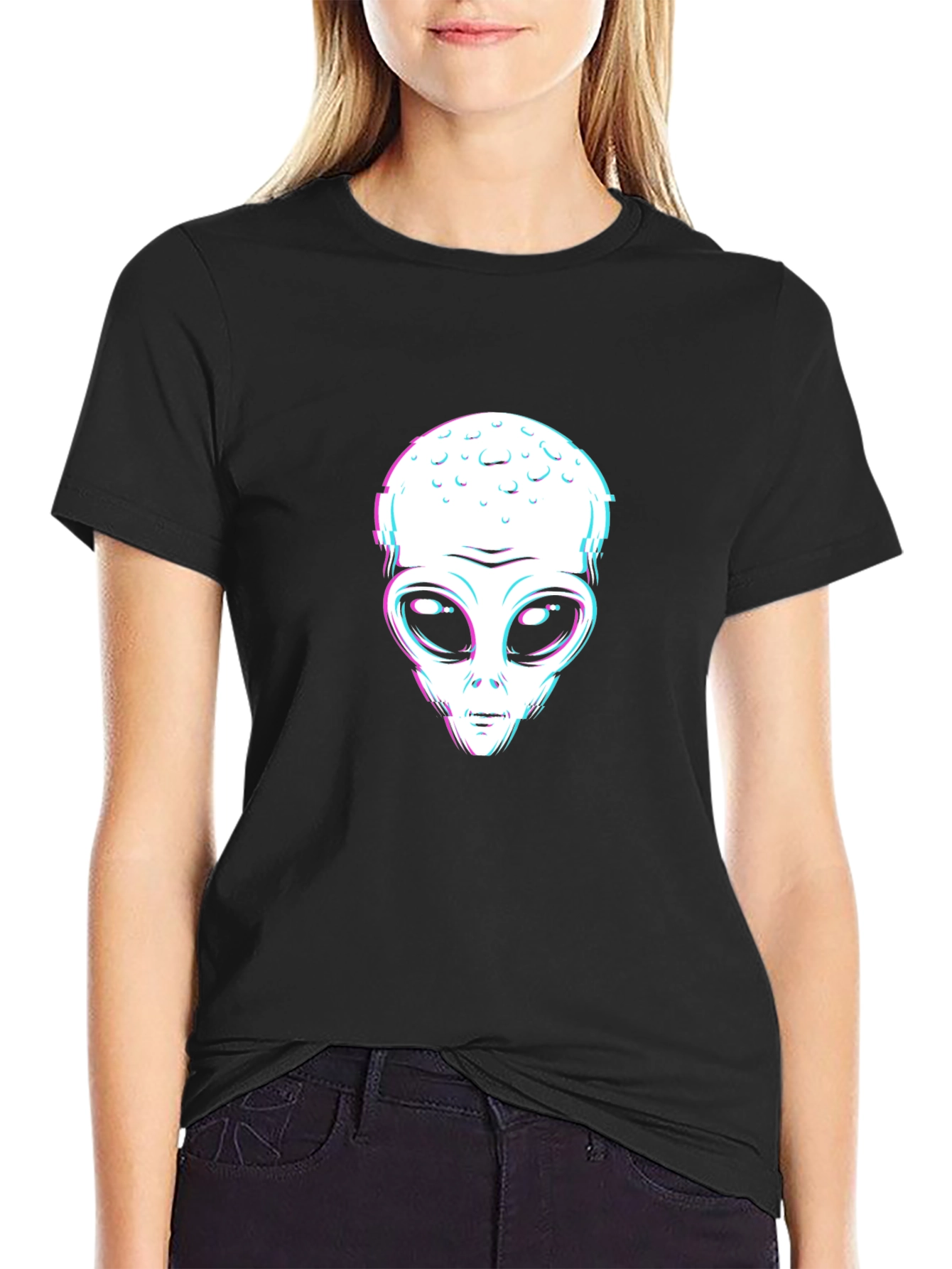 Alien Graphic T-Shirt - Trendy Black Tee