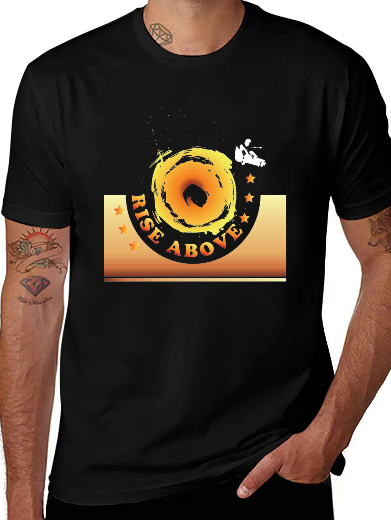 Rise Above Black Graphic Tee