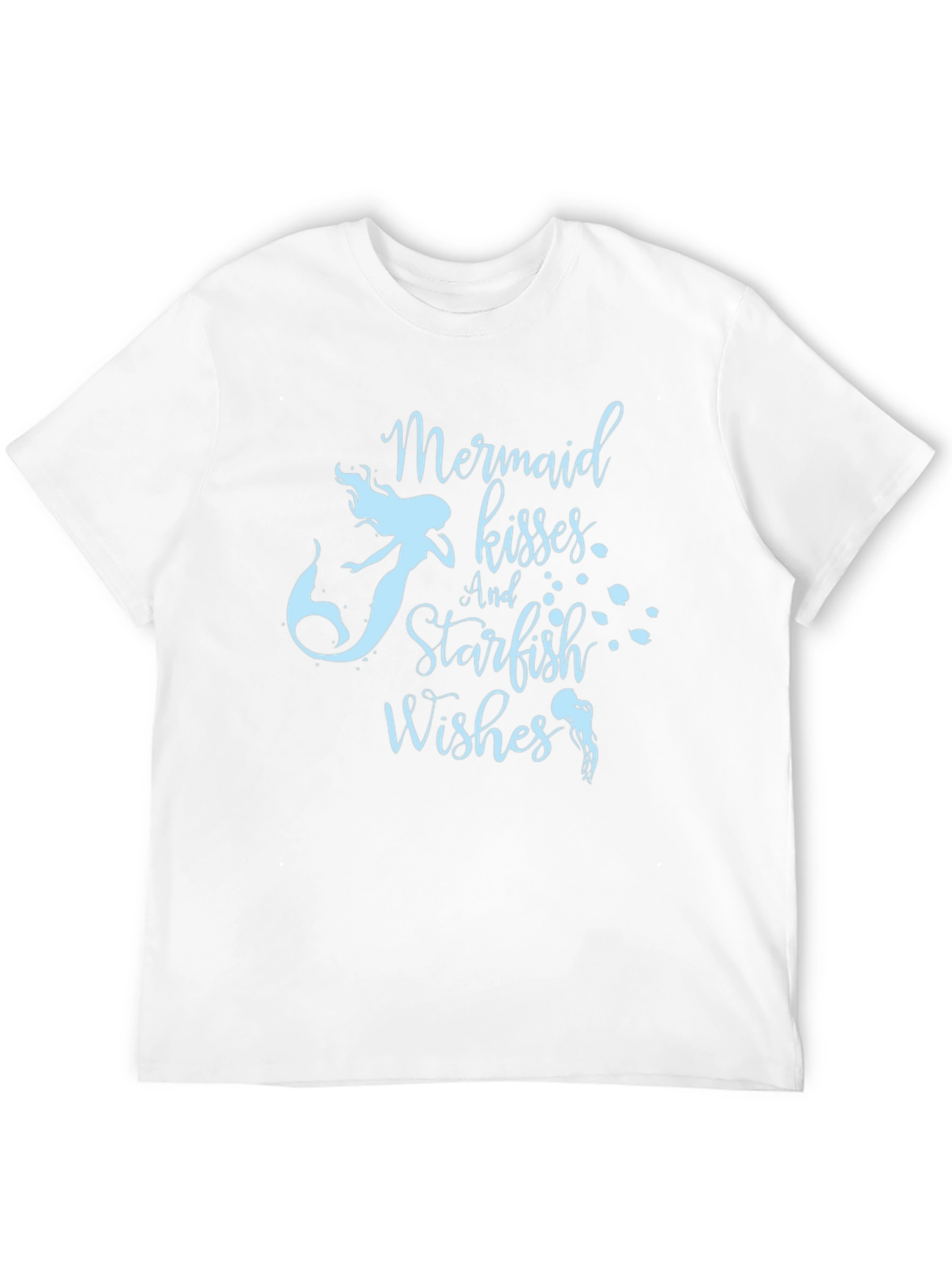 Mermaid Kisses & Starfish Wishes Black T-Shirt