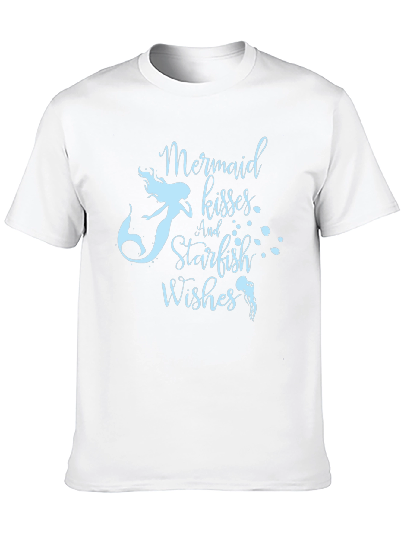 Mermaid Kisses & Starfish Wishes Black T-Shirt